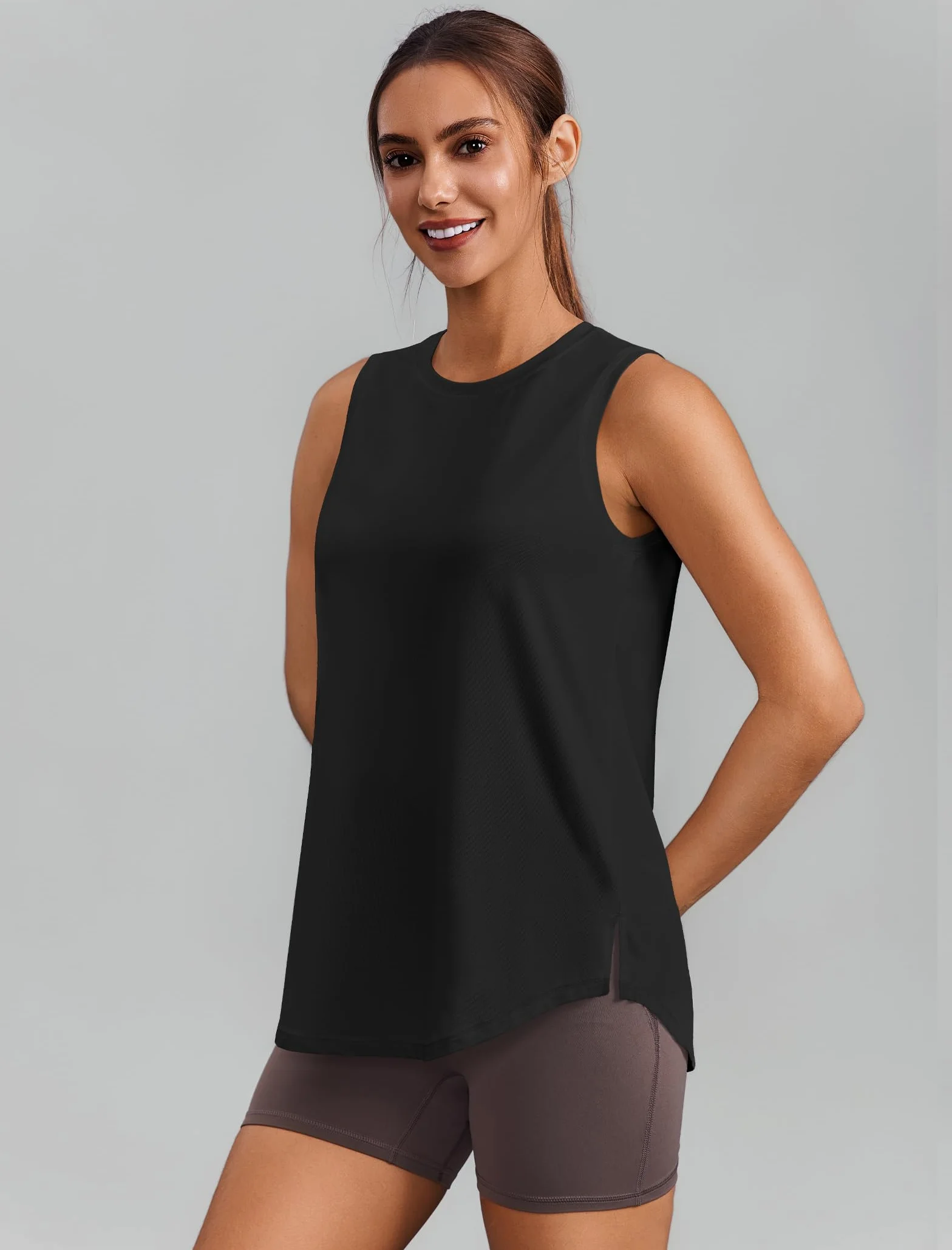 PINSPARK Camiseta Deportiva sin Mangas Mujer UPF 50+ Secado rápido Transpirable Correr Entrenar