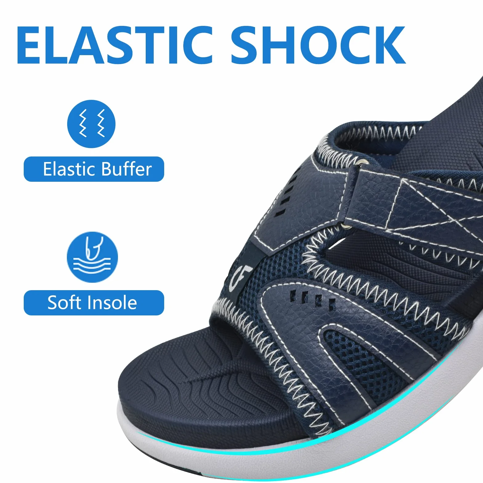 COFACE Hombre Sandalias de Recuperación Deportiva Fascitis Plantar Cojín Suave Soporte de Arco Ligero Toboganes Ortopédicos para Hombre