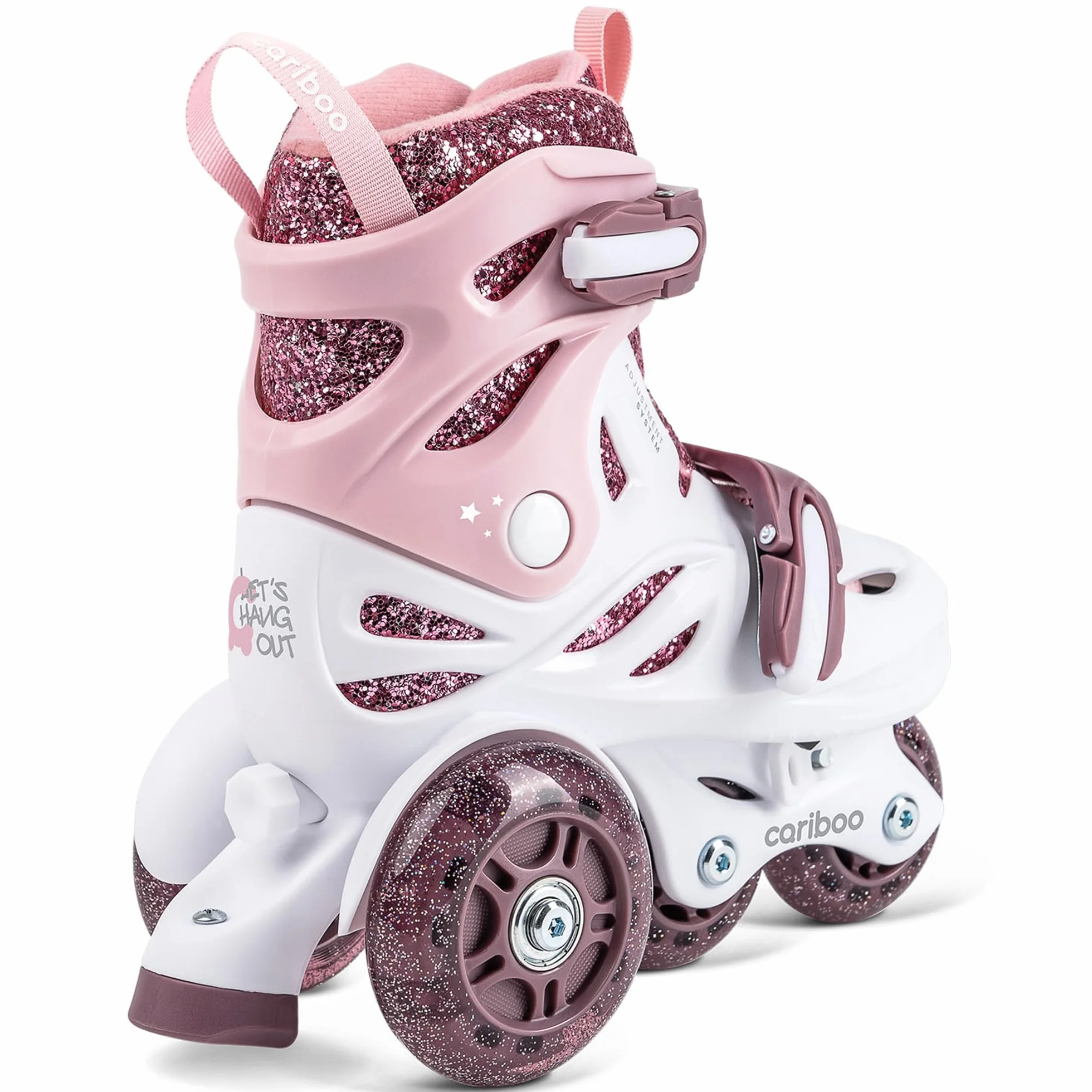 Cariboo Patines En Línea para Niños Principiantes Tamaños Ajustables con Ruedas Purpurina Ballerina
