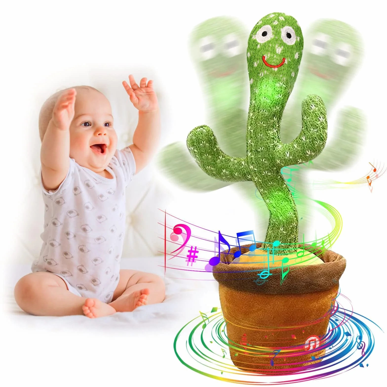 Juguete de Peluche Cactus Bailarín que Baila y Repite tu Voz con Canciones