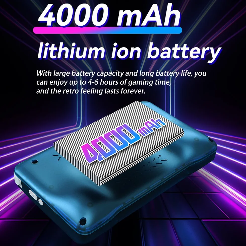 Nueva consola de juegos portátil XF40H, 128 GB de memoria interna con 22.000 juegos, batería de 4000 mAh, sistema Linux, pantalla IPS de 4 pulgadas y bolsa de almacenamiento (gris, 128 g)