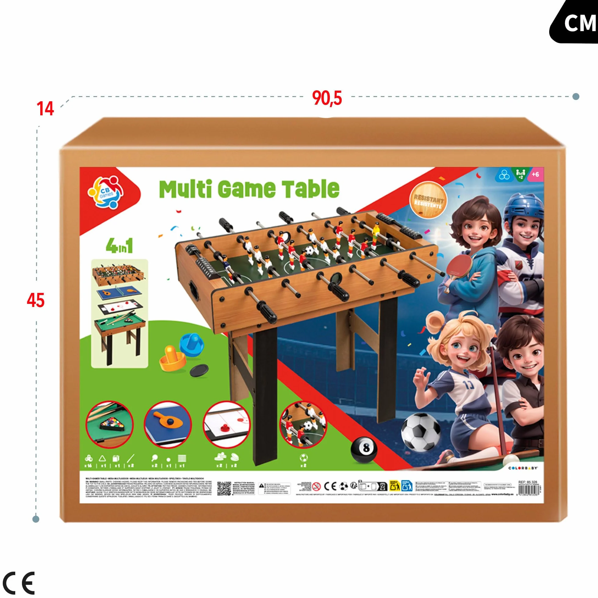 ColorBaby CB Games - Mesa multijuegos 4 en 1 con Patas (85328)