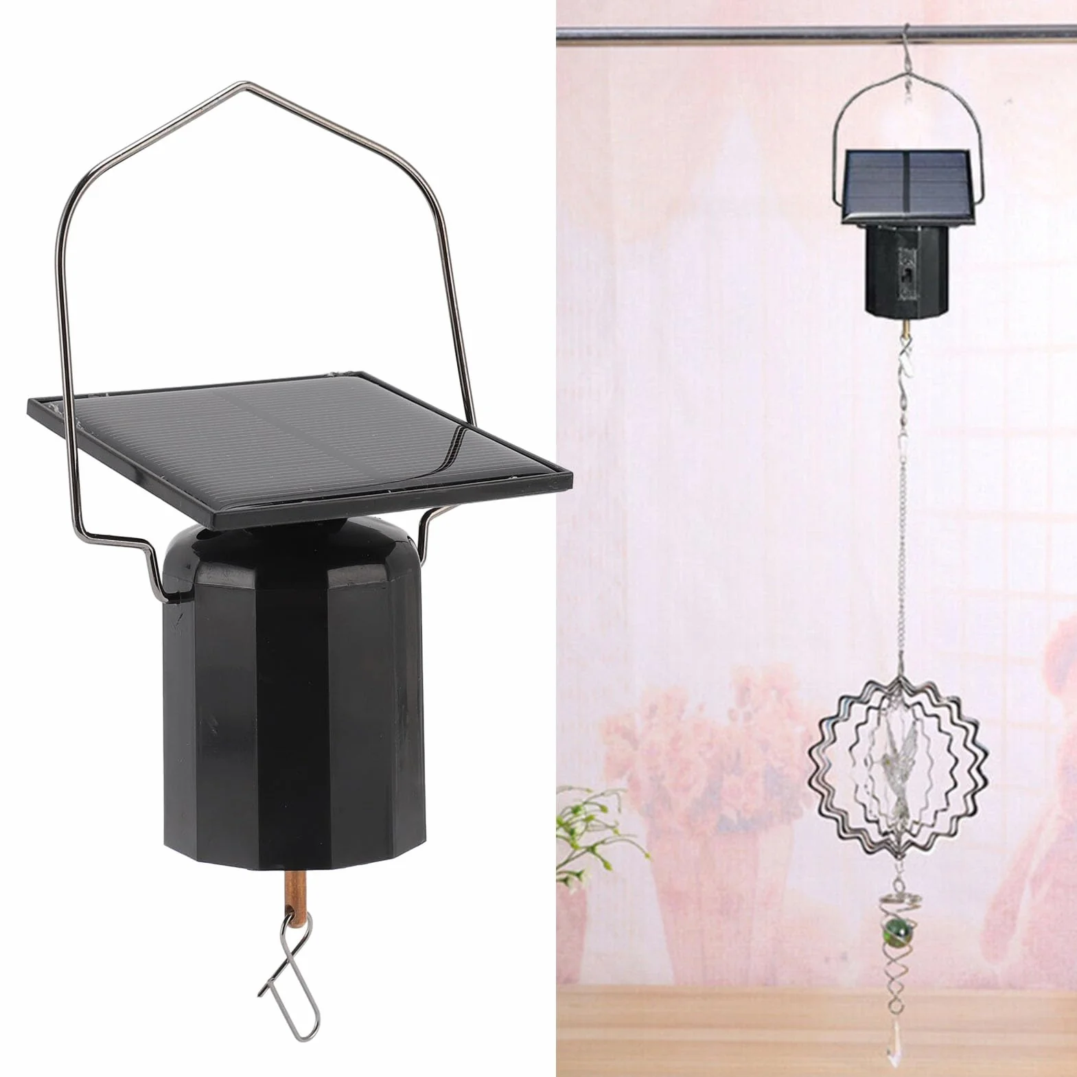 Motor Giratorio de Viento Solar, Ligero, Pequeño, Automático, Giratorio Móvil para Campanas de Viento, Exhibición Colgante, Jardín, Patio, Césped, Decoración Al Aire Libre