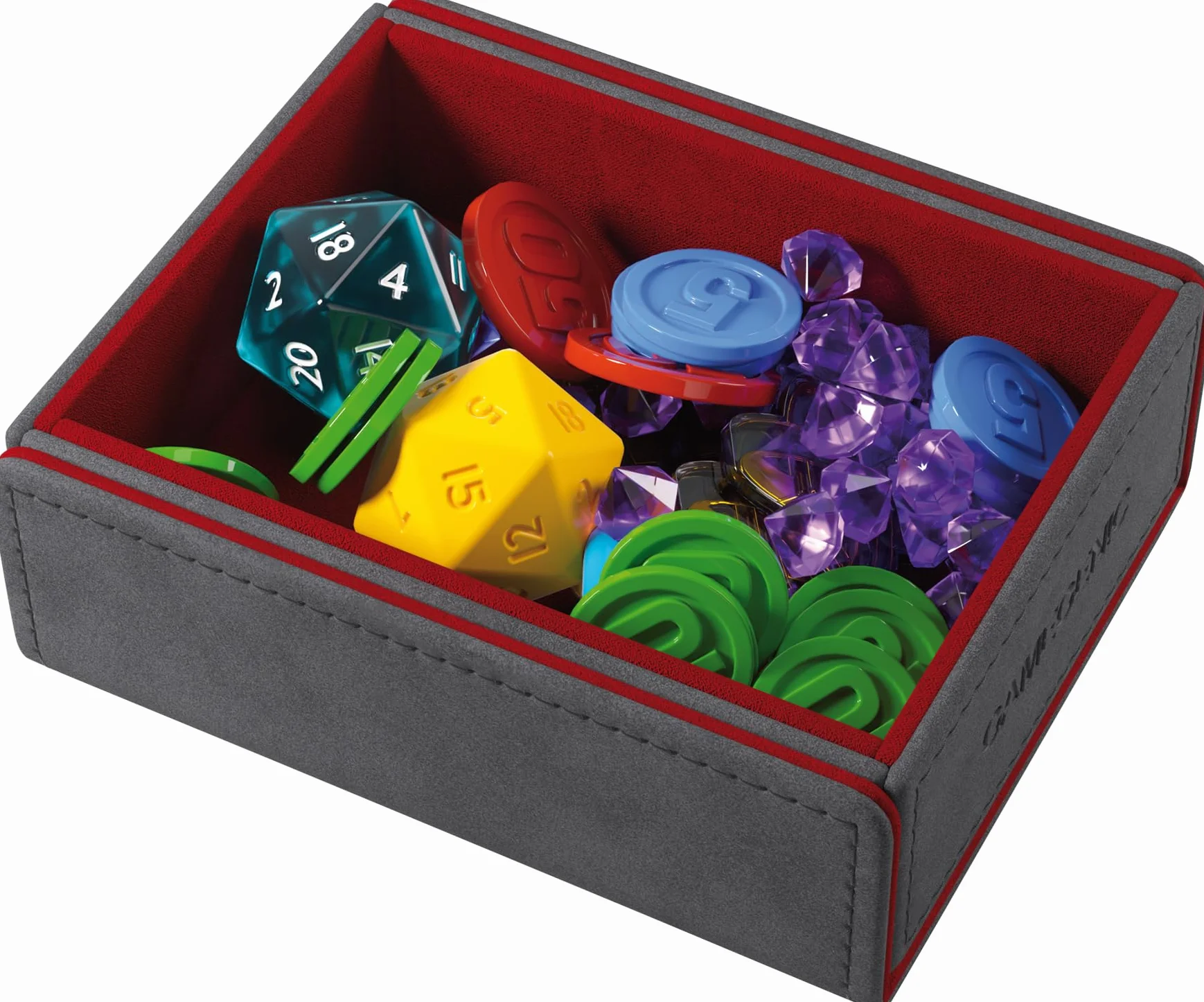 Gamegenic Token Keep Gray/Red - Caja para Fichas