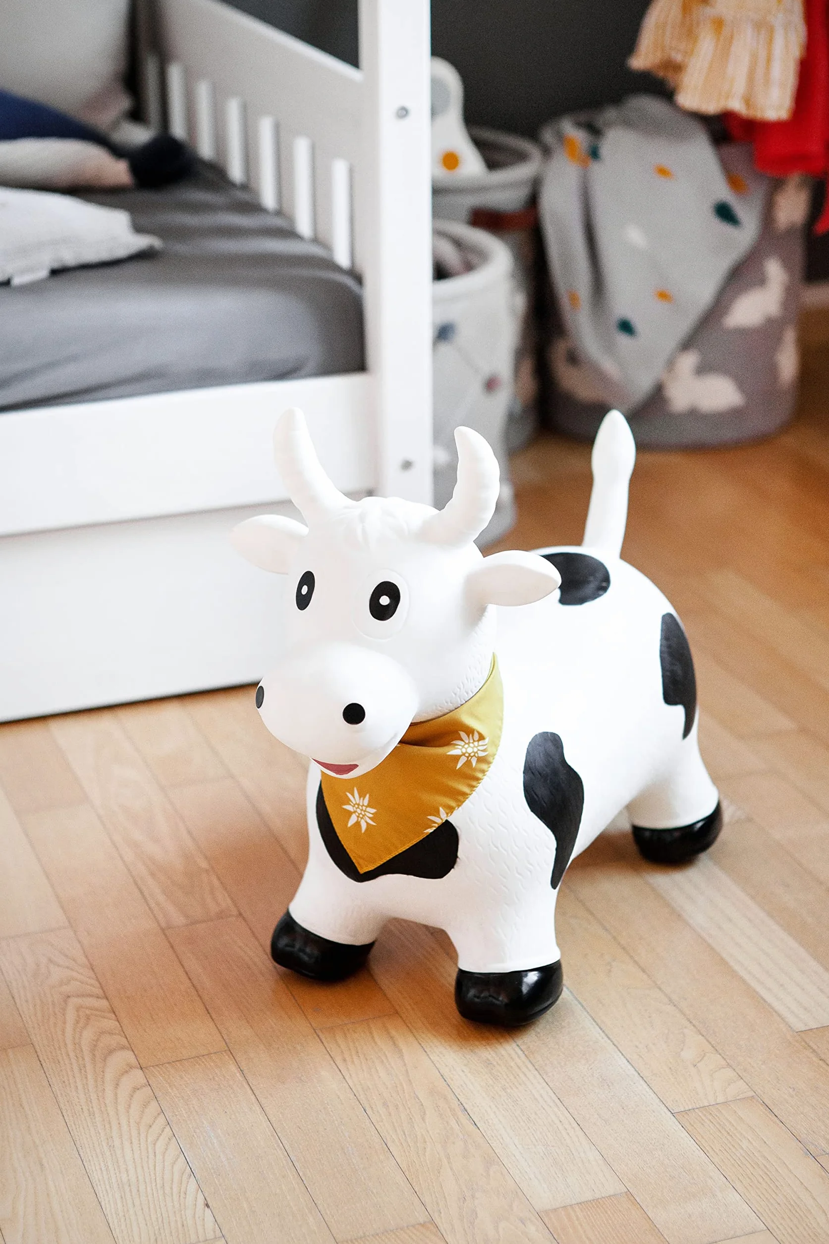 Kindsgut Animal para Saltar, Animal de Salto, Saltar, Vaca, brincar, para Bebes & niño pequeño, Inflable, con inflador, Unisex
