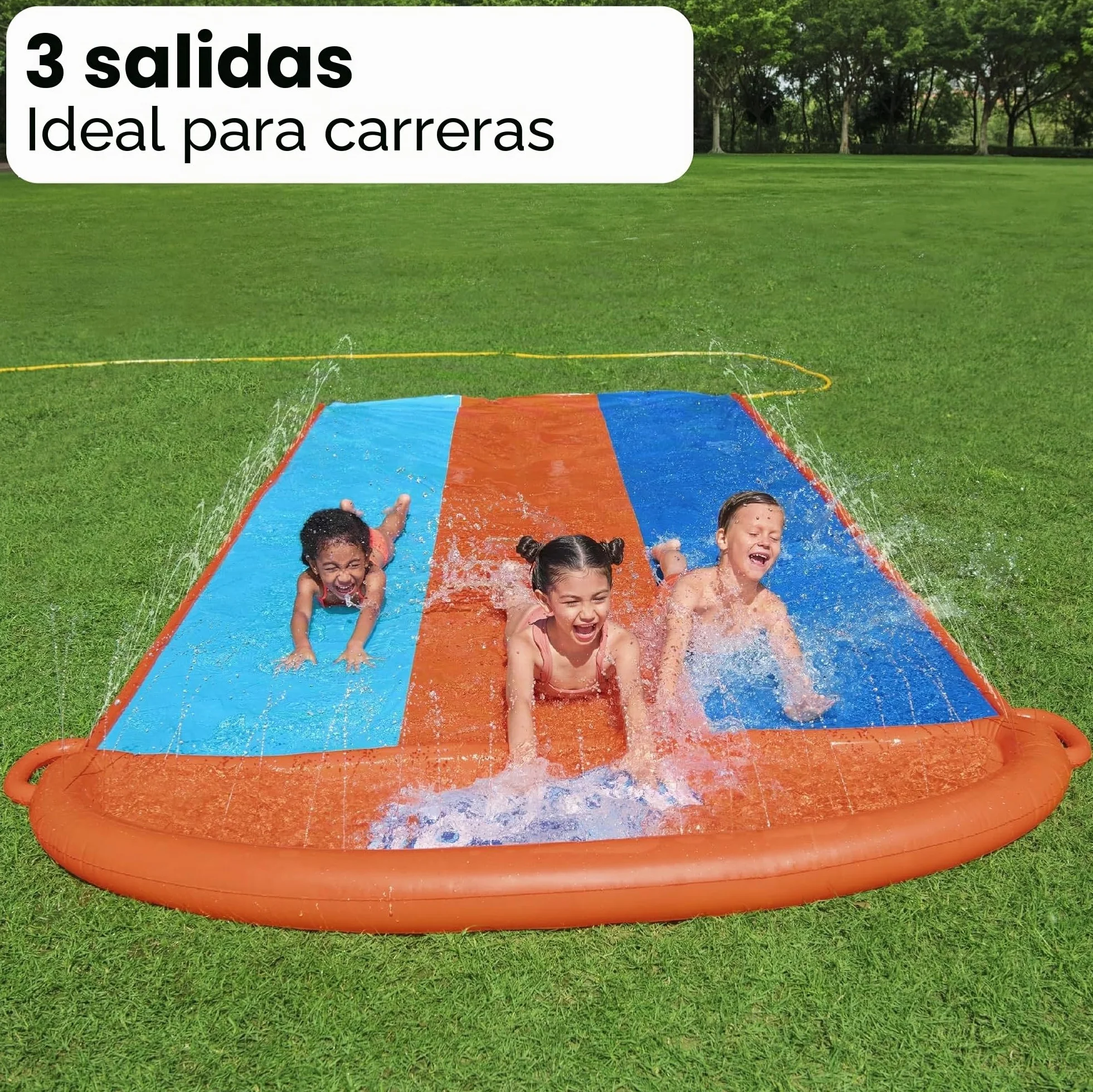 Bestway Wasserrutsche H2OGO Triple tobogán de Agua 488 cm Color, 488 x 207 cm (52329)