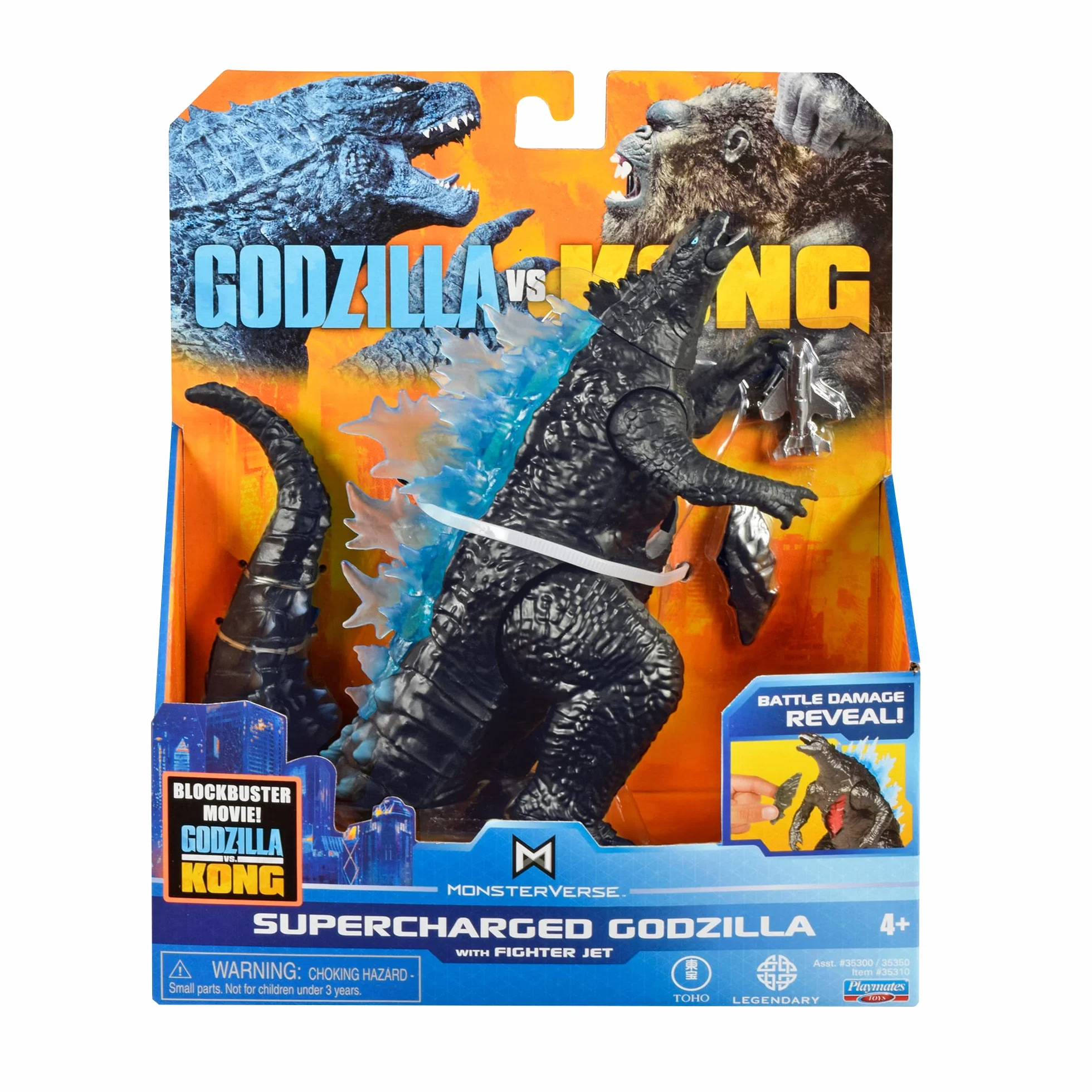 MonsterVerse Godzilla vs Kong 6' Supercharged Godzilla w/Fighter Jet,Multicolor,MNG16000