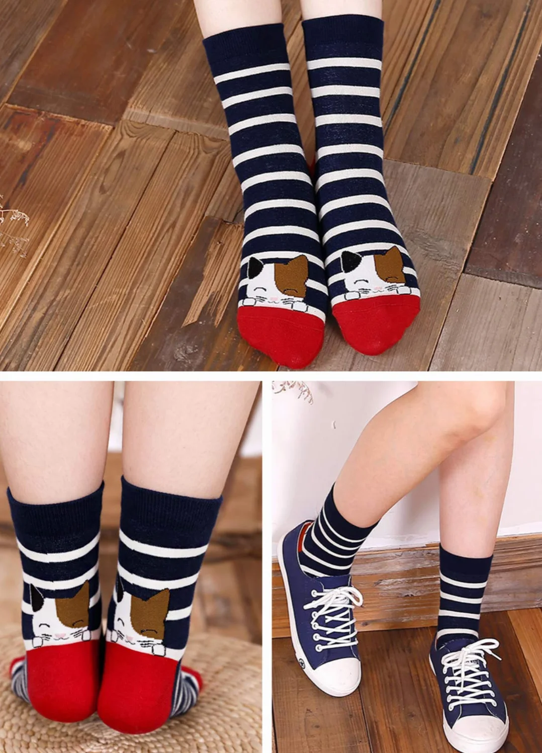 PUTUO Calcetines Térmicos Mujer Algodón Animales Lindos 5 Pares