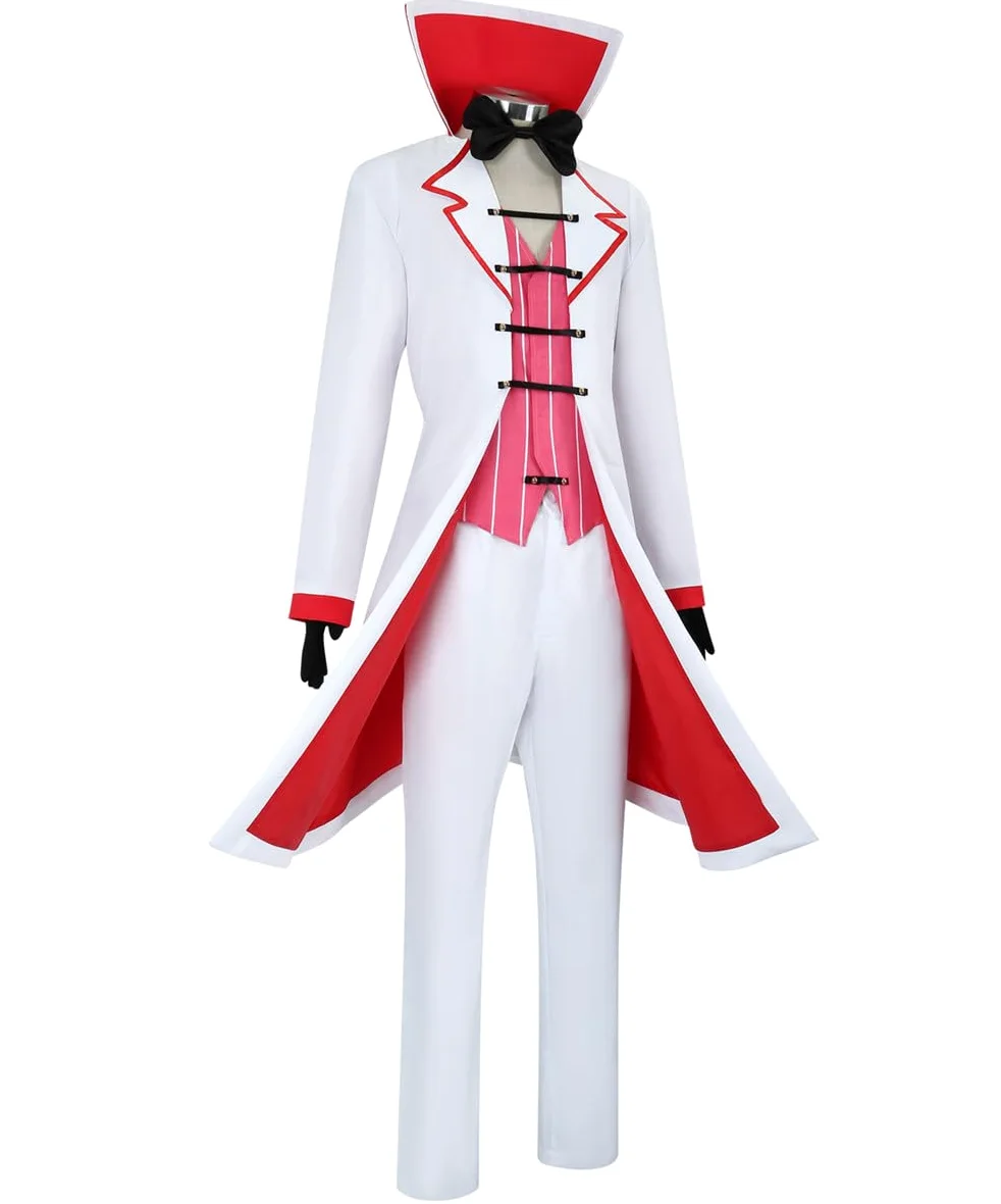 Disfraz de anime blanco para hombre, chaqueta larga, chaleco y pantalón, disfraz de Halloween