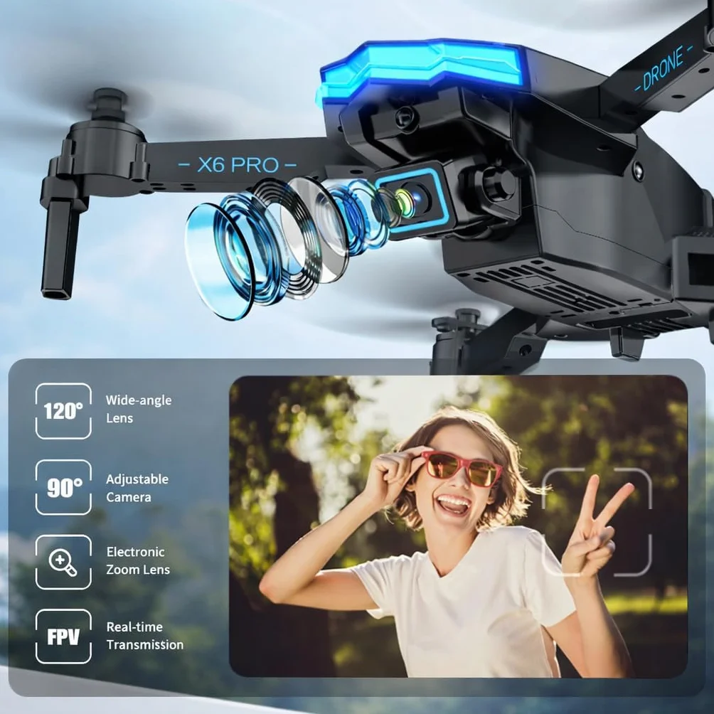 Drones con Camara 1080P Dron para Niños con Motor Brushless Drone FPV con 30min de Vuelo/Altitud Retención RC Quadcopter para Principiantes, Juguetes Regalo para Niños, Menos de 249g (White)