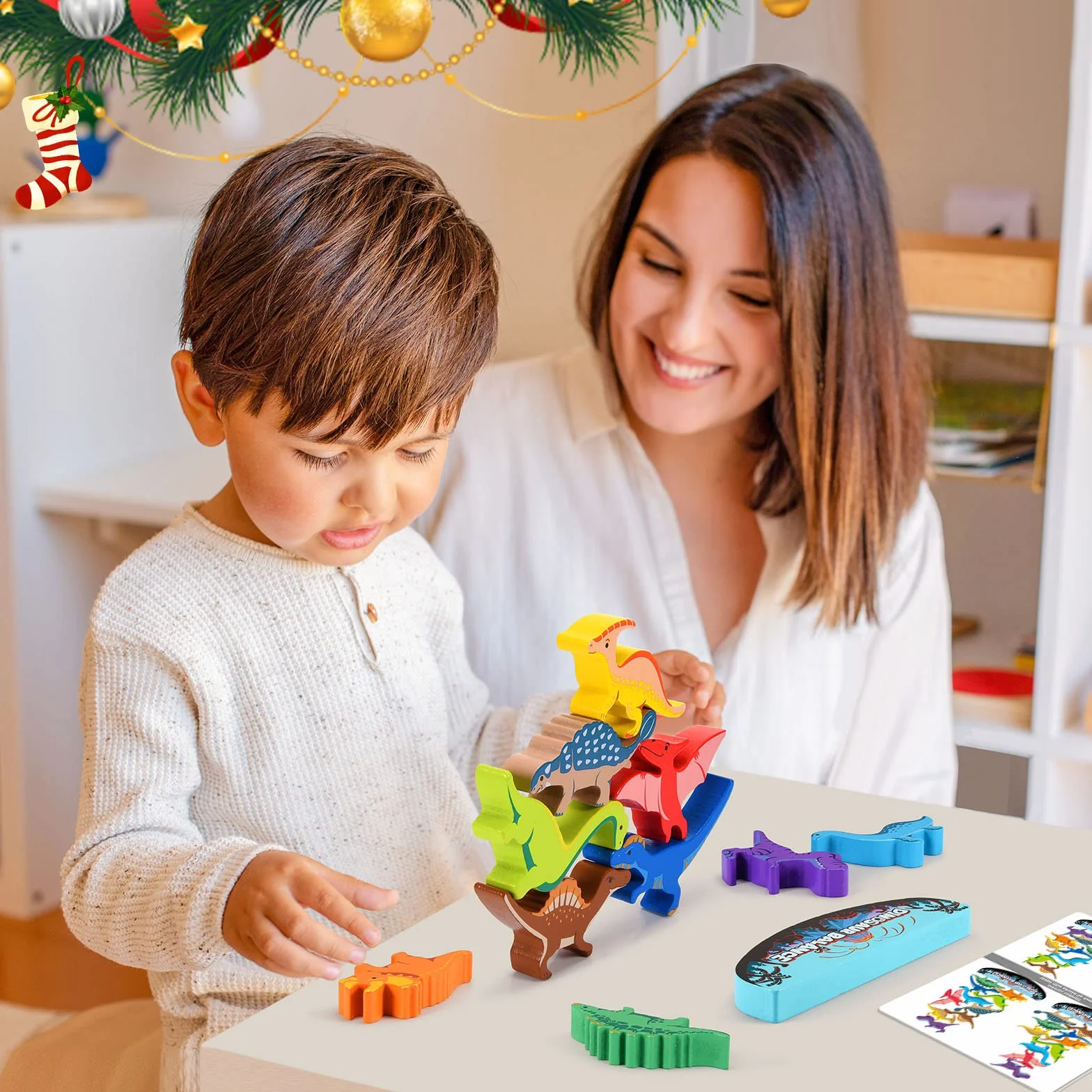 DejaNard Juguetes de Madera Dinosaurios Montessori Regalo Niño Niña 3-6 Años