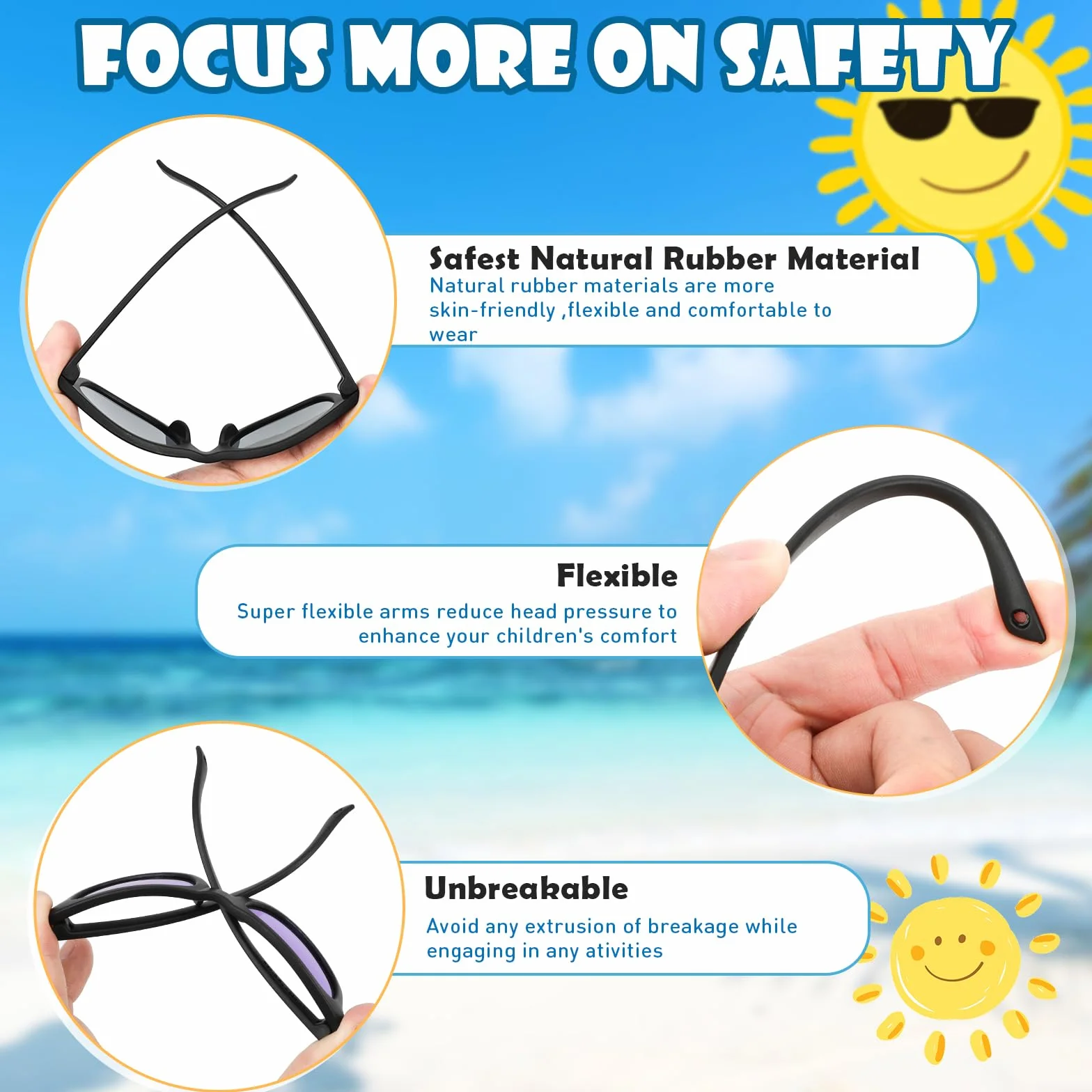 Gafas de sol polarizadas UV400 para bebés niño niña protección rayos solares infantiles 2-7 años