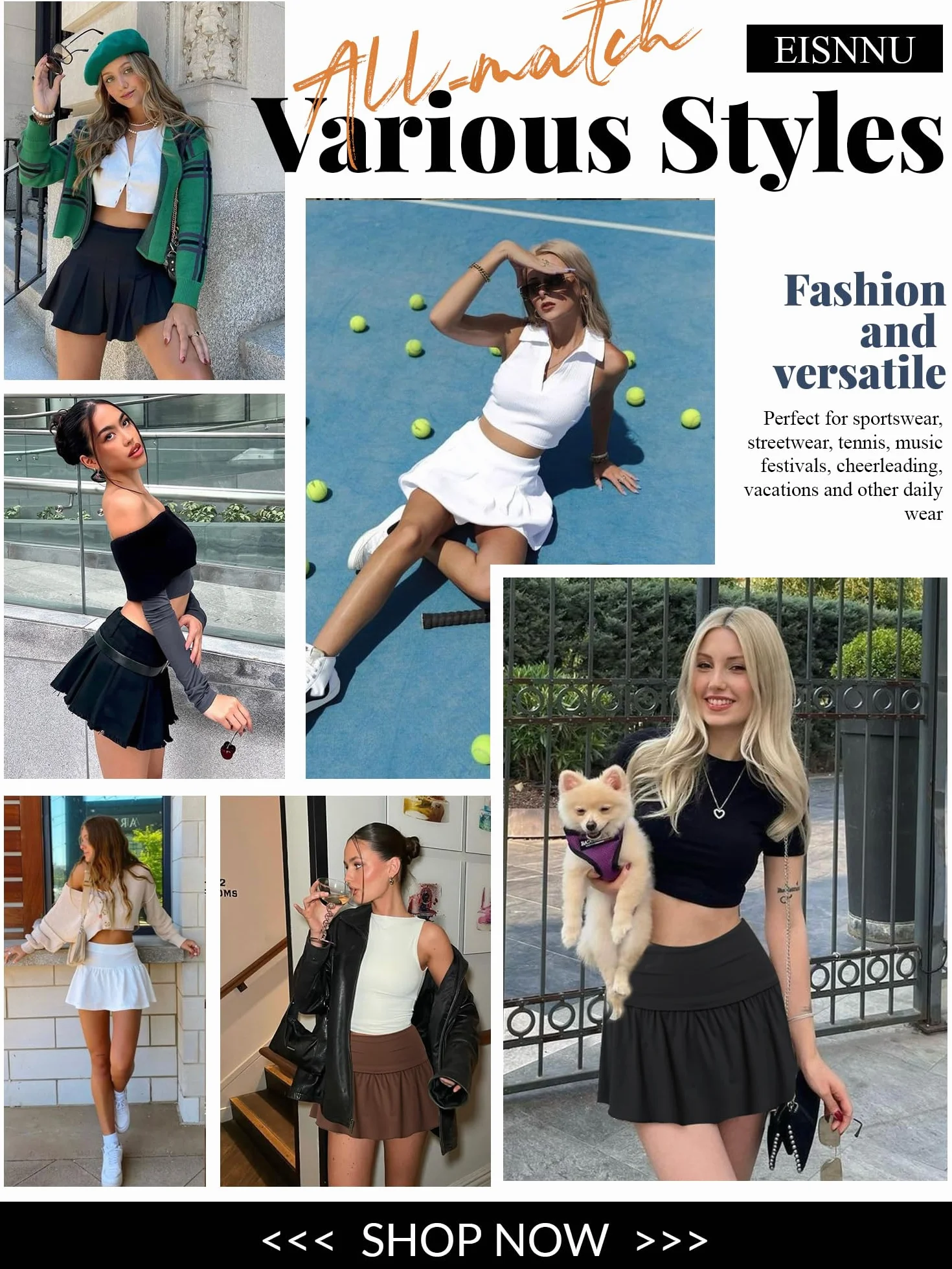 Minifaldas para Mujer Cintura Elástica Y2K Falda Corta de Tenis con Pantalones Ropa de Calle
