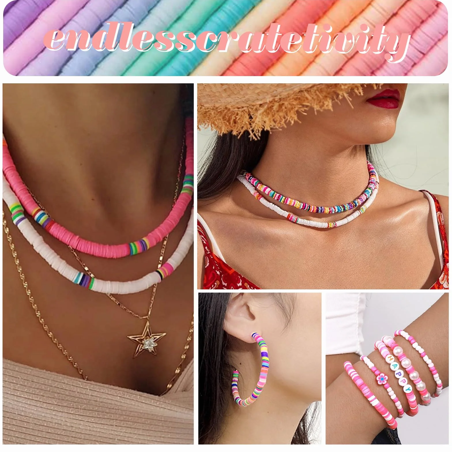 RUBY 1800 cuentas para enhebrar niños, cuentas de bricolaje para pulseras, manualidades, arcilla polimérica, juego de cuentas, collares, manualidades, regalos de cumpleaños, juguetes para 5, 6-12, 13