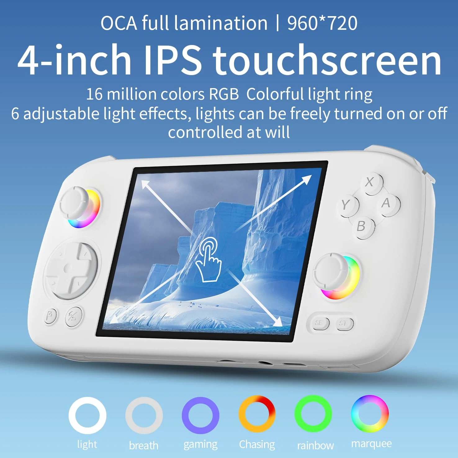 Anbernic RG 406H - Consola de juegos de mano retro con pantalla IPS de 4 pulgadas, sistema Android 13, almacenamiento integrado de 128 G con 4783 juegos preinstalados, RG406H, consola portátil para