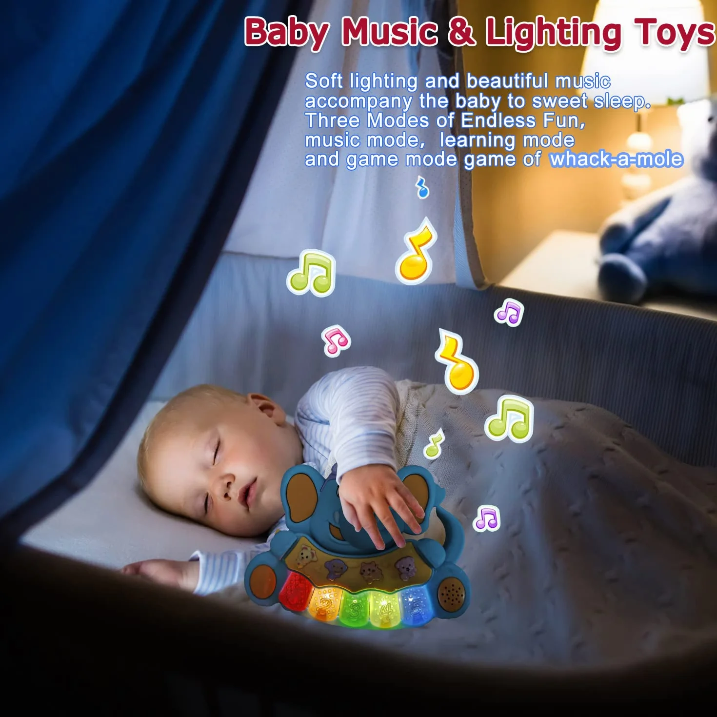 Piano Juguetes para Niños 1 Año Teclado para Piano Luces Músical Juguetes Bebés 6-12-18 Meses Cumpleaños Regalos para Bebés 1 2 Años Niños Niñas