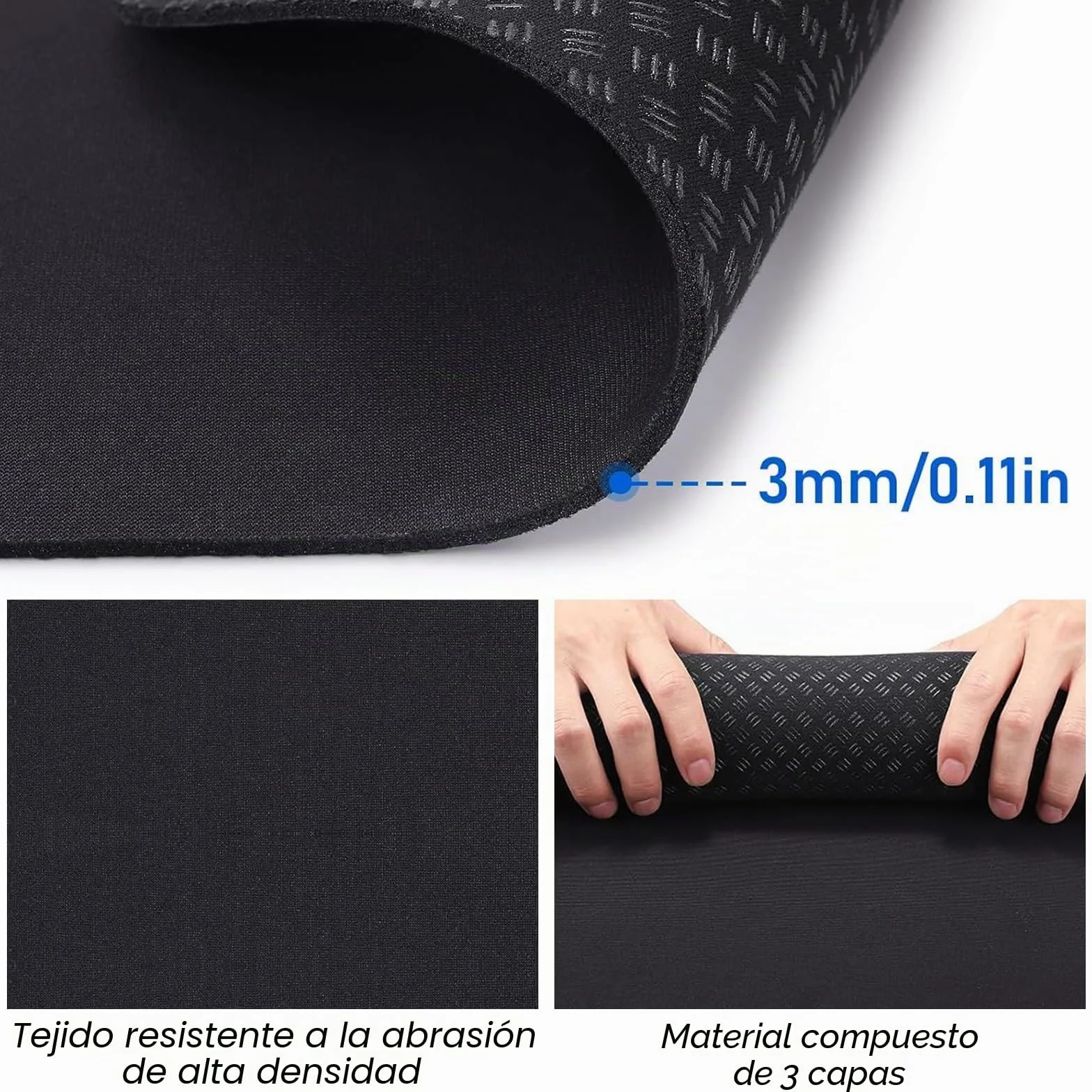 Alfombra de Gimnasio 60x40cm Antideslizante Antirruido Protección Suelo para Máquinas Cardio
