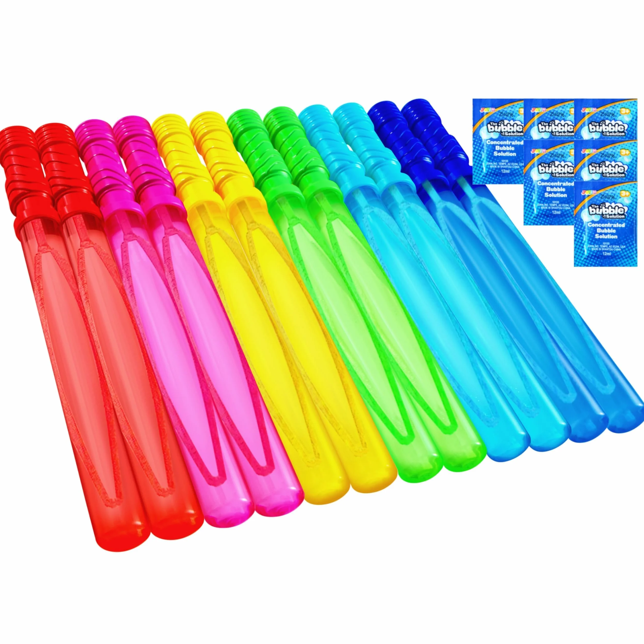 JOYIN Pomperos 12 PCS Pompas de Jabón Para Niños Burbuja Varitas Cumpleaños Bodas Exteriores Juguetes