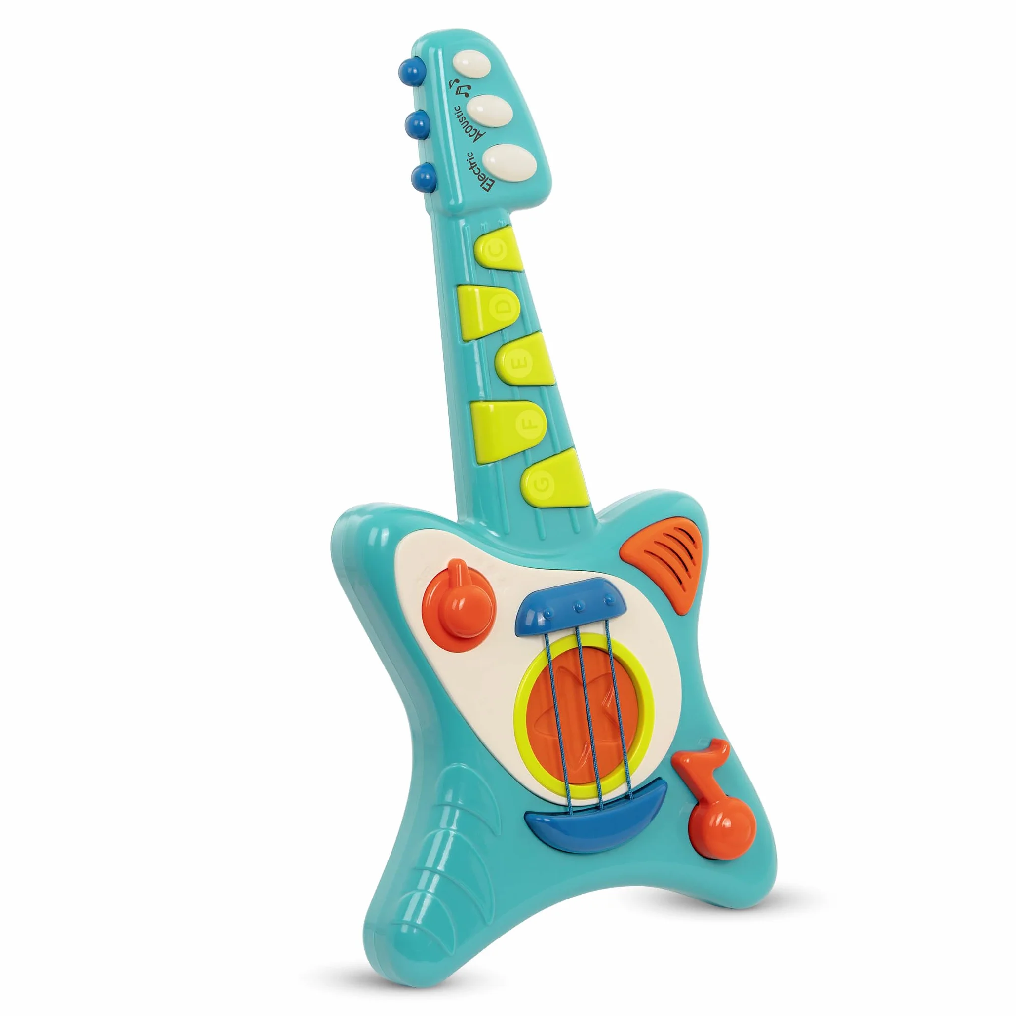 Battat Lil' Rockers Guitarra Infantil, Instrumento con Canciones, Guitarra acústica y eléctrica - Juguete para niños a Partir de 2 años, Azul