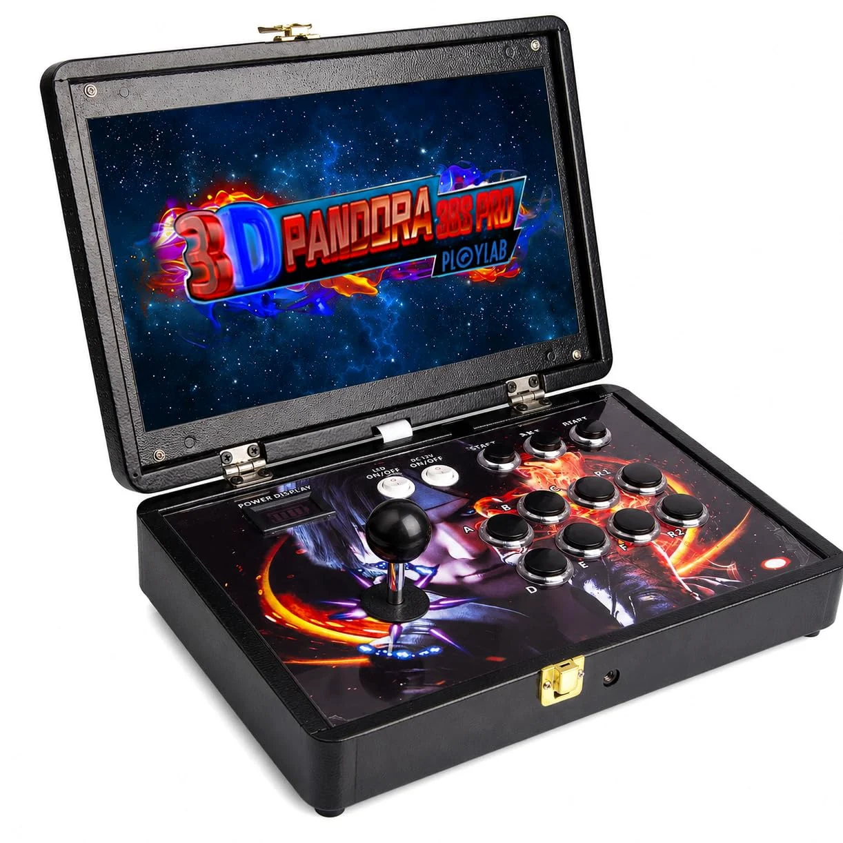 Consola de juegos de mano, consola arcade 3D de 14 pulgadas con carcasa totalmente metálica, sistema de juegos portátil 10000 en 1