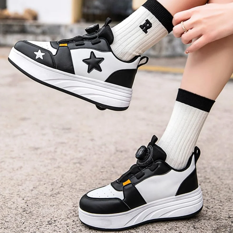 Zapatos con Ruedas Mateju para Niños y Niñas, Patines Retráctiles 4 Ruedas Moda