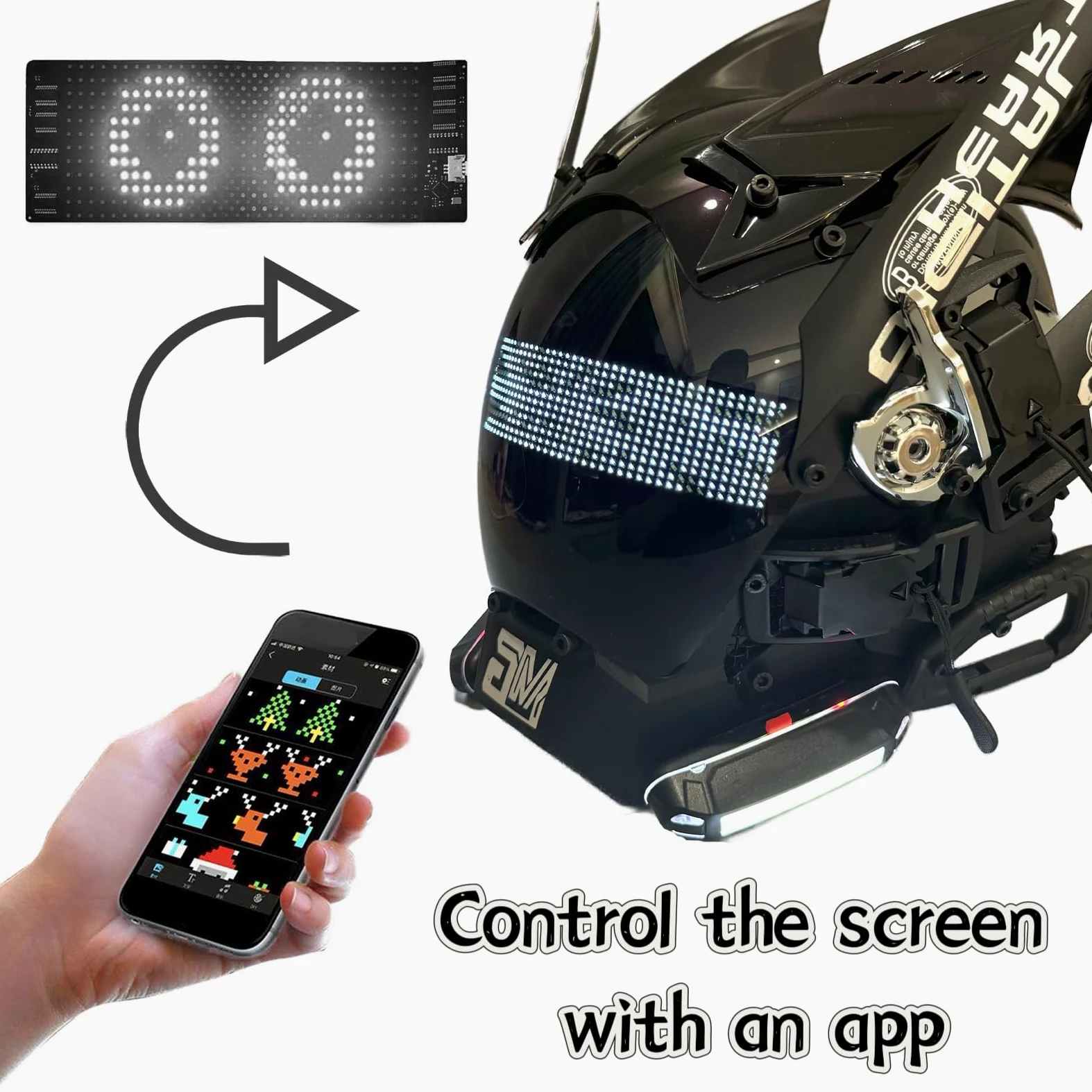 Máscara punk para adultos, máscara de cosplay de Halloween, regalo de fiesta, luz LED, máscara de disfraz para hombre