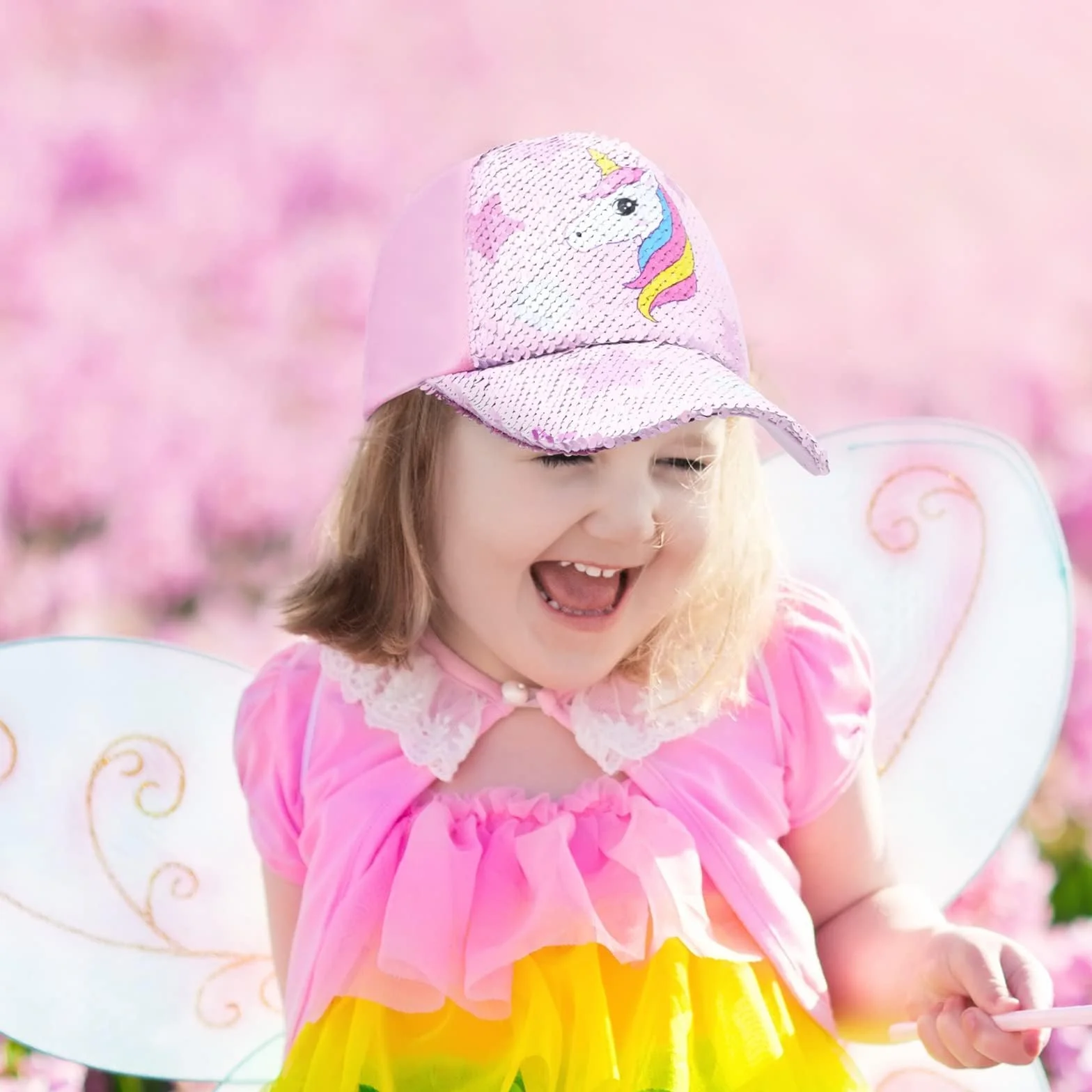 Gorra de Béisbol para Niñas Gorra de Camionero Ajustable con Visera de Sirena
