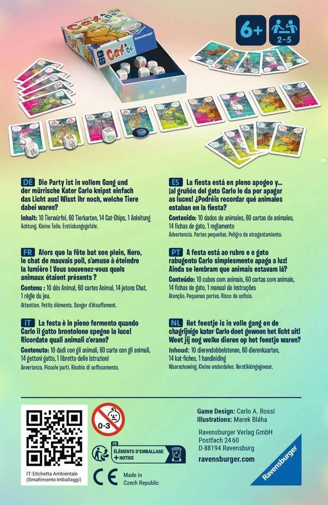 Ravensburger Cat&Co Juego de Mesa de Viaje 2-5 Jugadores 6+ Años