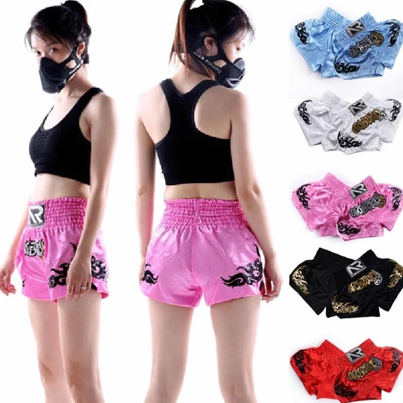 Anotherboxer Pantalones Cortos de Boxeo para Mujeres y Niños Entrenamiento Muay Thai Mezcla de Fibra