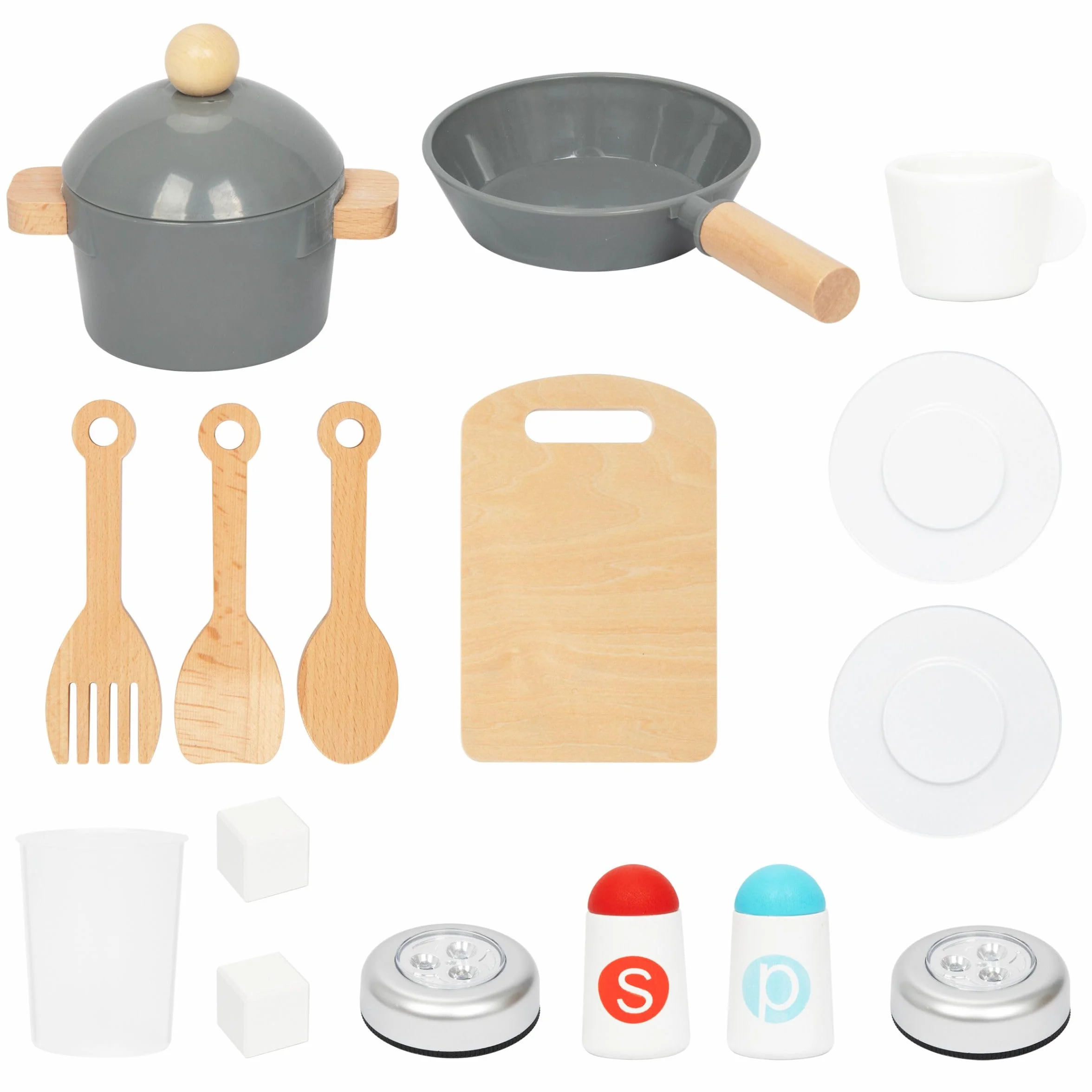 Mamabrum Cocina de Juguete para Niños de Madera con Luces LED - Juguetes Cocina Niños Interactiva con Altura Ajustable - Incluye Microondas, Lavavajillas y Accesorios - 104cm