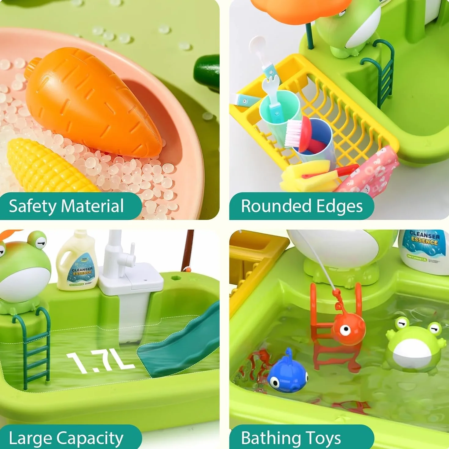 Juguetes de Cocina Lavaplatos Eléctrico Playhouse con Pesca flotantes para Niños