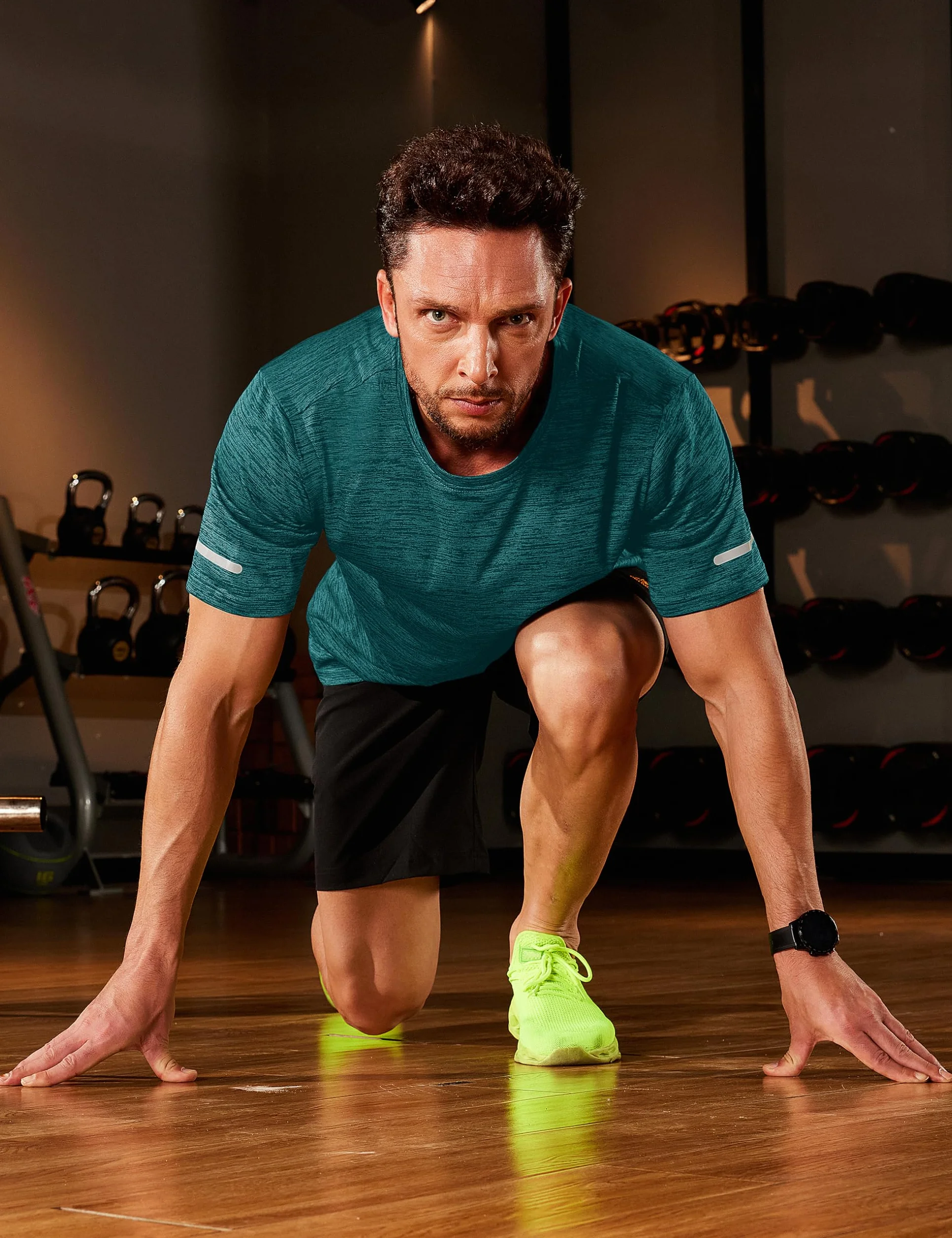 MAGCOMSEN Camisetas Manga Corta Hombre Deporte Secado Rápido Cuello Redondo Gimnasio Entrenamiento Running