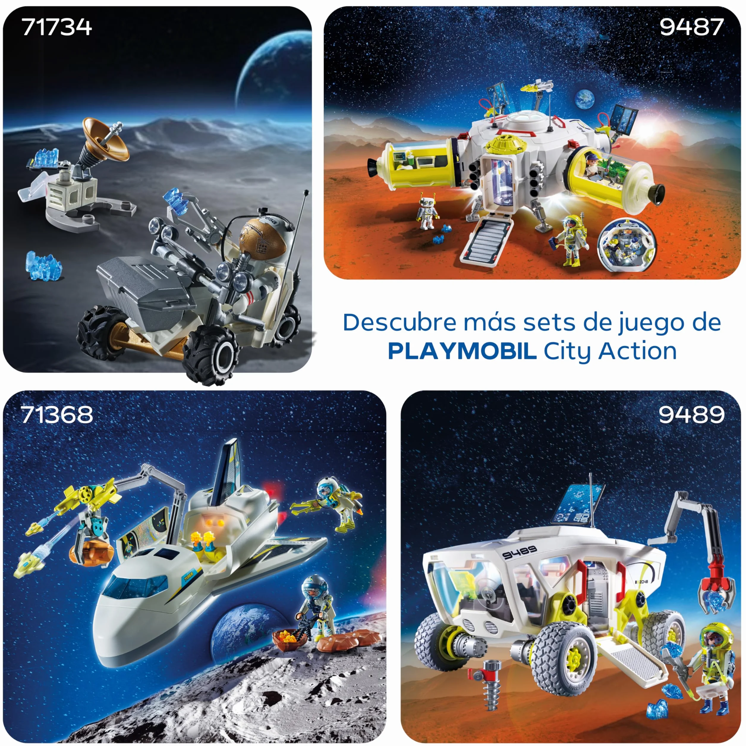 PLAYMOBIL Space Astronauta ESA Robot Vehículo Explorador Marciano Estación Análisis Rocas Investigación Espacial 72014