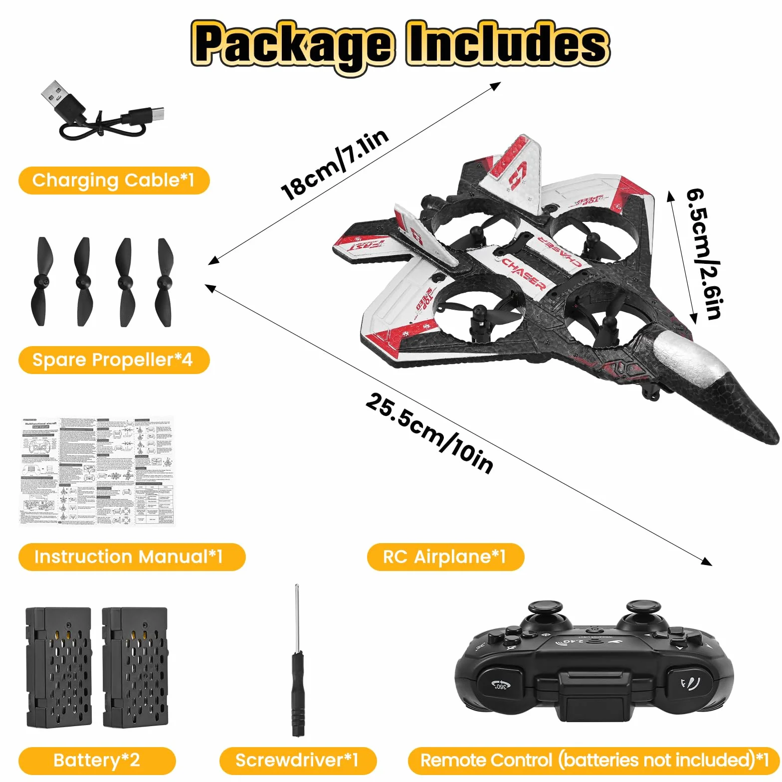 Avión Telecontrolado, 3 Velocidades de Avión RC, Rotaciones y Barriles de 360°, Equipado con luz Nocturna LED y 2 Pilas Recargables, Ideal para Principiantes y Niños (Rojo)