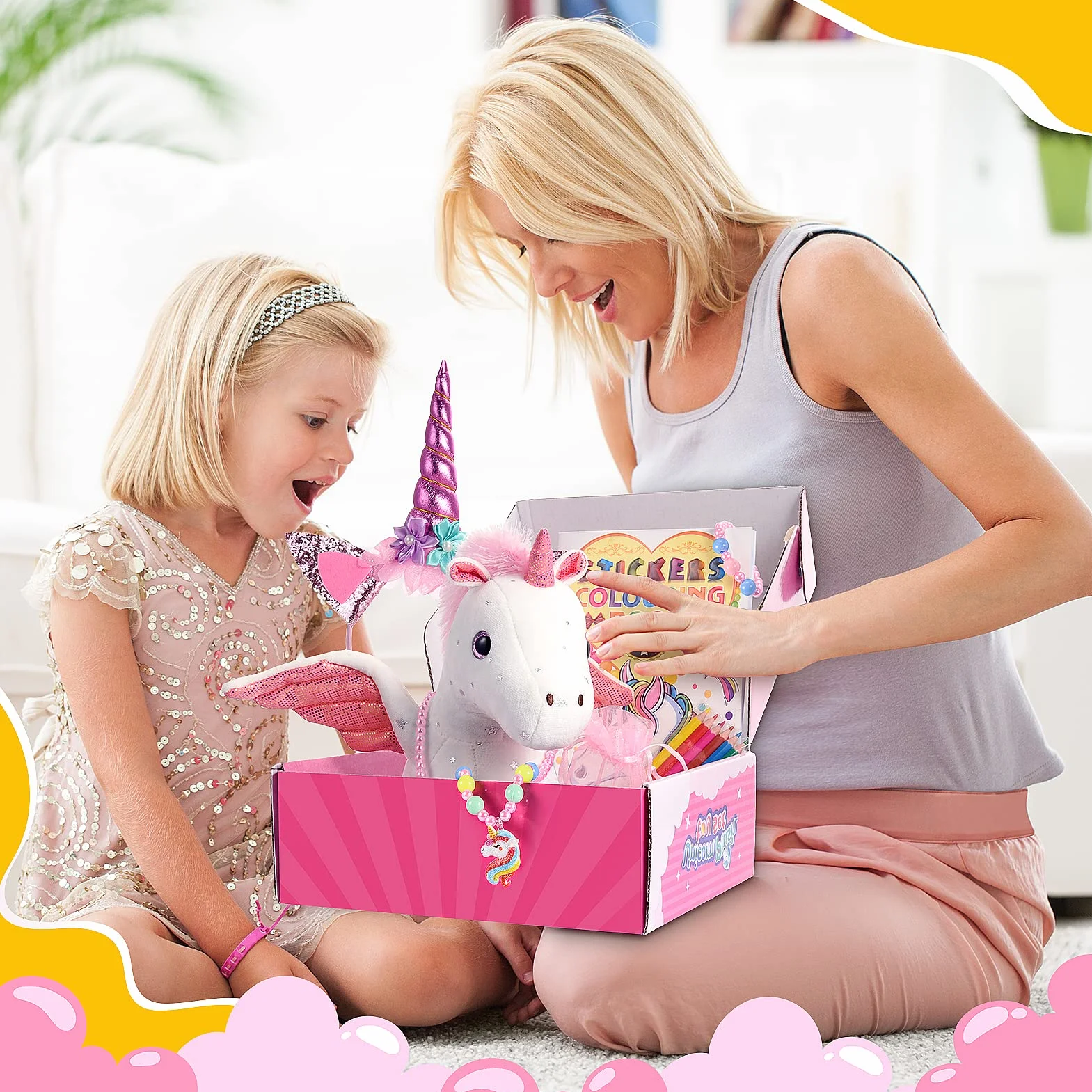 Qukir Unicornio Peluche Regalo Niña 3-12 Años Juguetes Cumpleaños