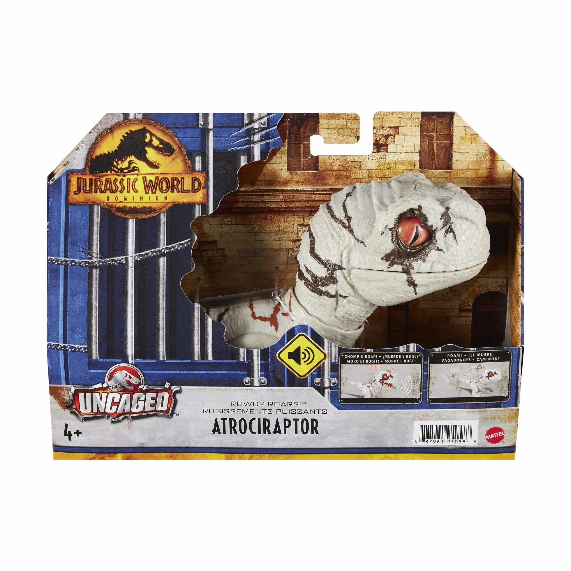 Mattel Jurassic World Uncaged Rowdy Roars Figura de Acción Dinosaurio Fantasma con Sonidos, Juguete +4 años