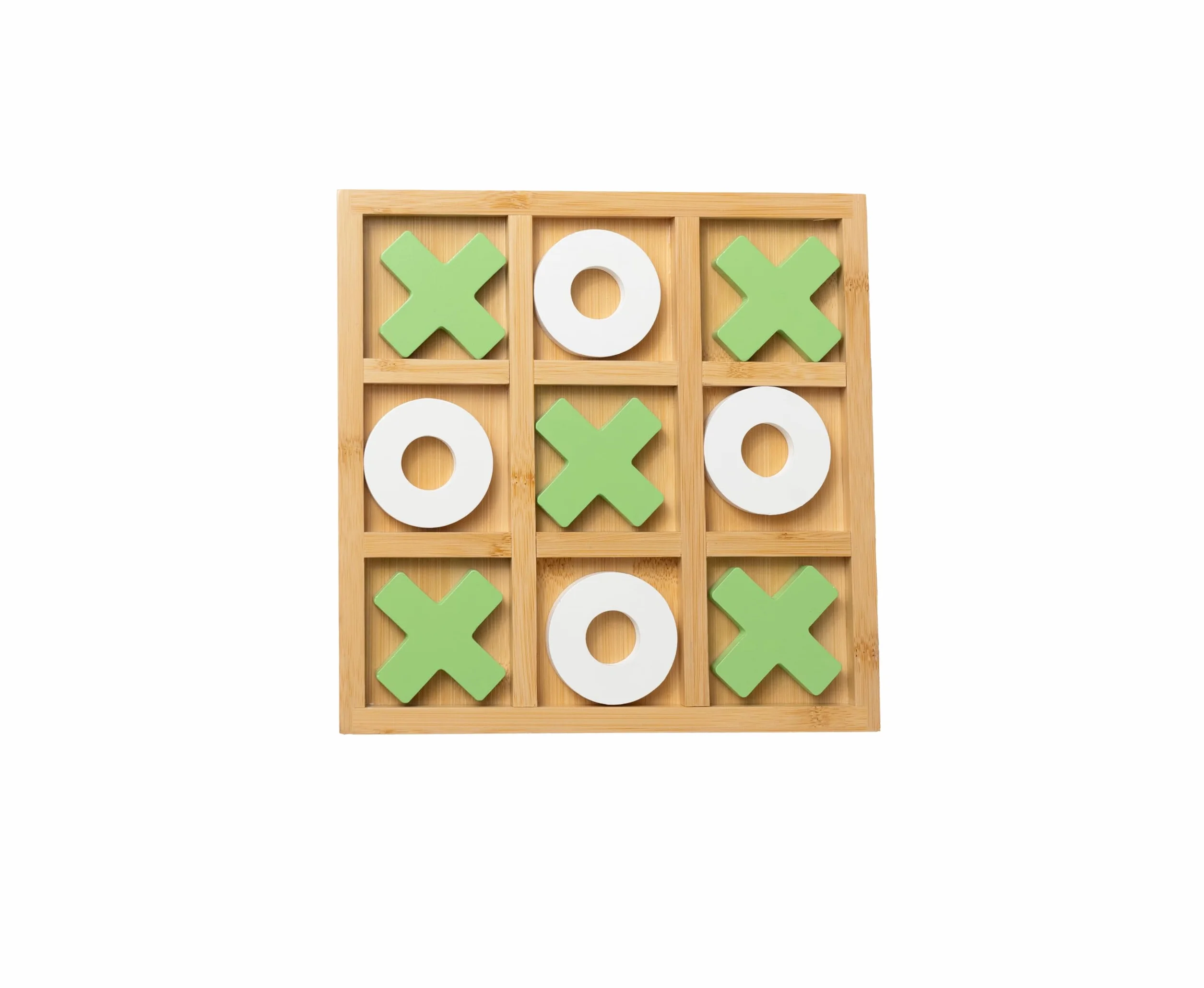 Bamboo FSC100% Juego de Tres en Raya de Madera Ecológica para Dos Jugadores con Bolsa de Viaje
