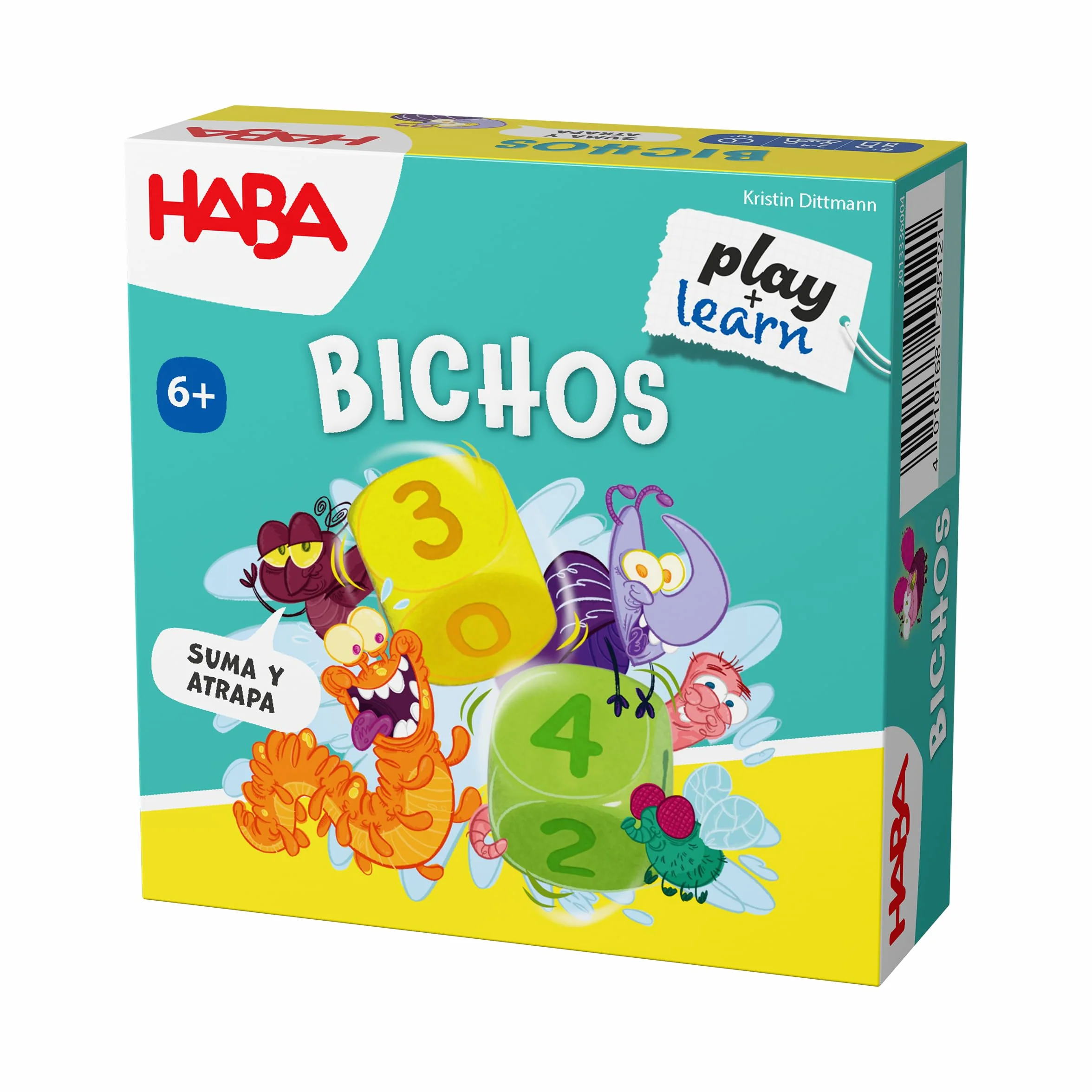 HABA 2013336004 - Bichos, Juego Infantil de Mesa de Memoria y cálculo Mental (Sumas hasta 10). Más 6 años