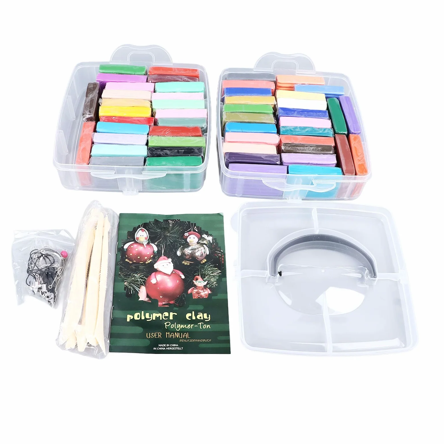 50 Colores Juego de Arcilla para Modelar, Kit Inicial de Arcilla Polimérica Segura y Ecológica, Ideal para Niños +3 Años, con 5 Herramientas y Caja de Almacenamiento