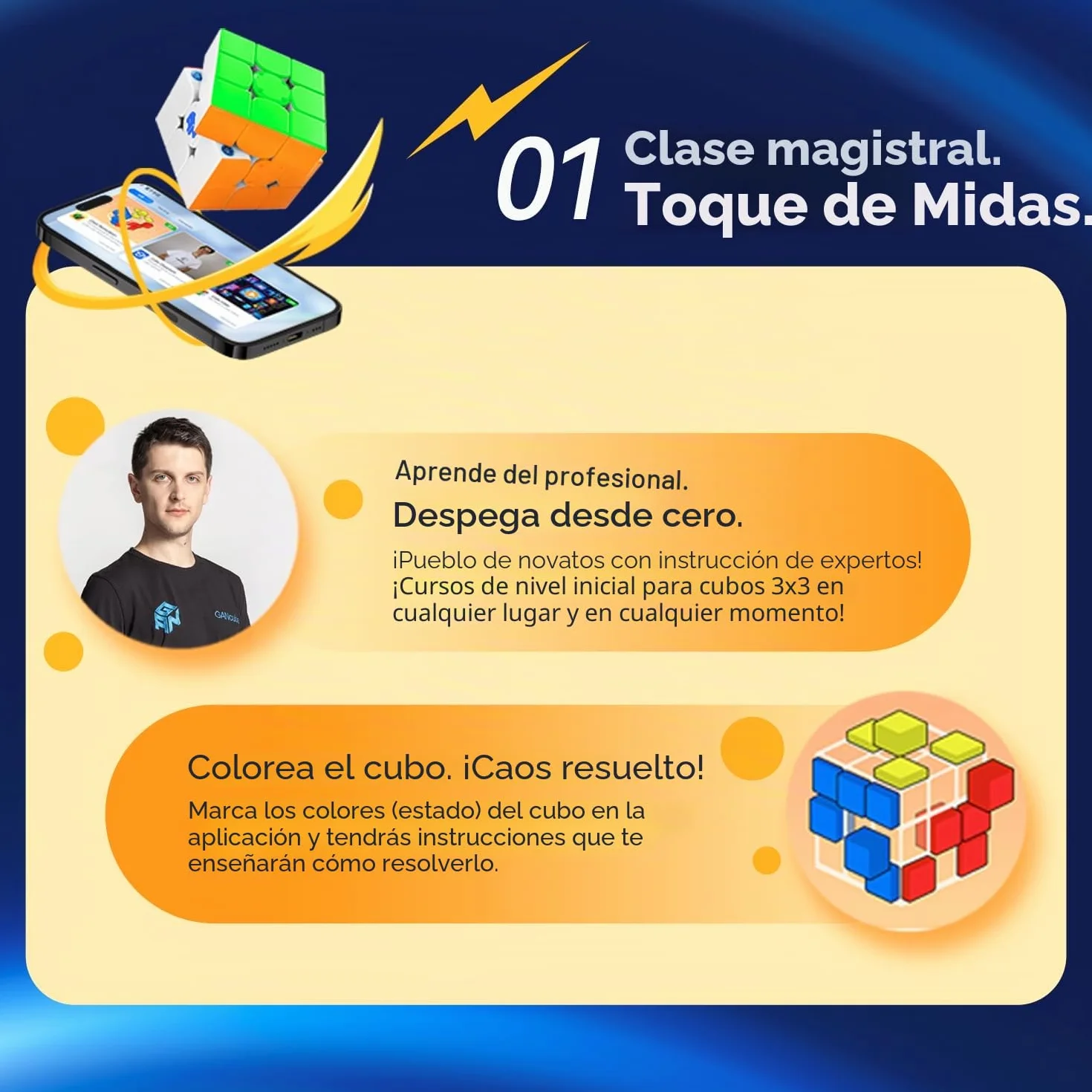 GAN 356 iCarryE Speed Cube Magnético Cubo Inteligente con Concurso en línea App, Cubos Bluetooth 48 imanes/12 Niveles de Magnetismo/4 Niveles de Elasticidad Batería Reemplazable (Versión Esmerilada)