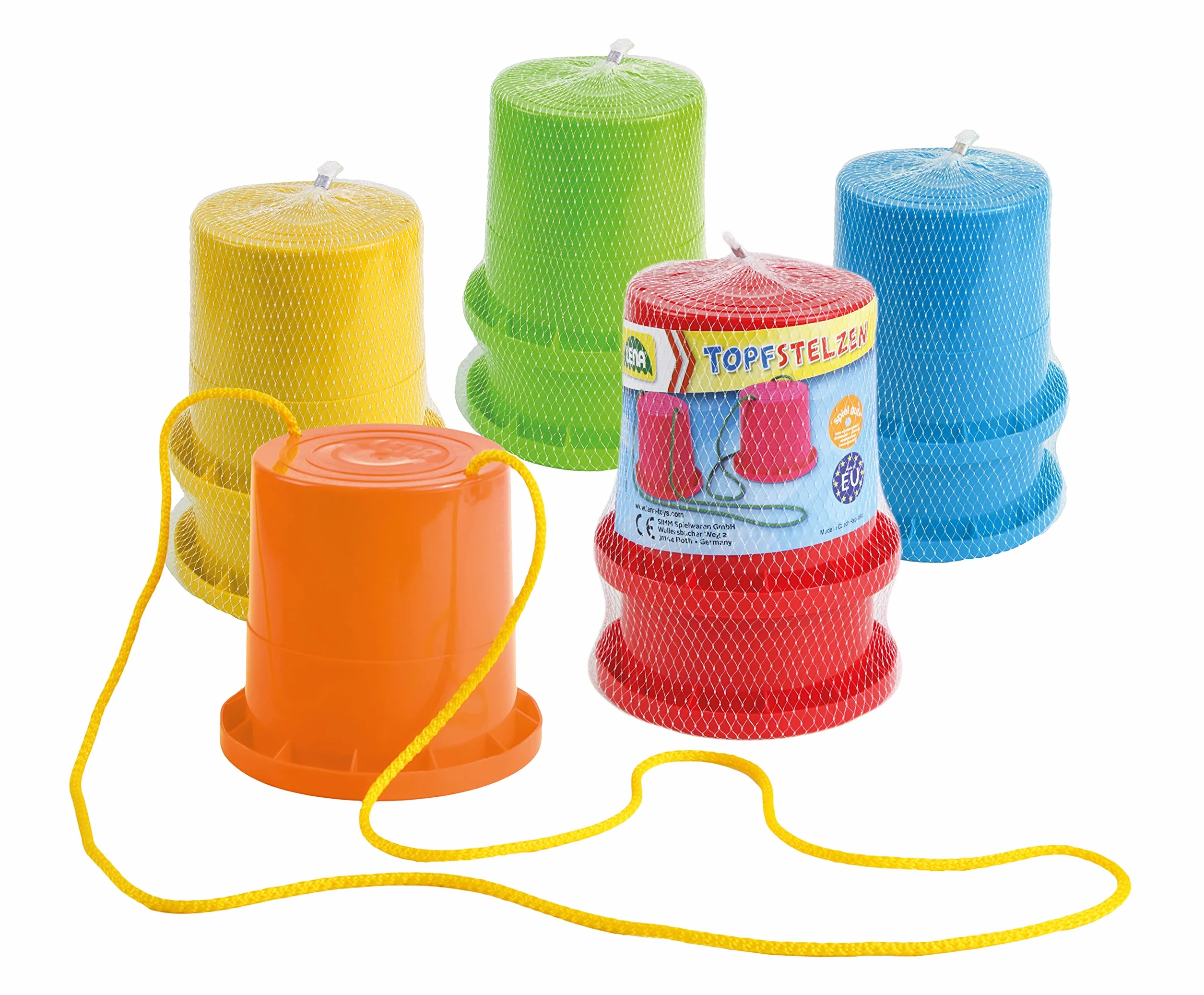 Lena - 61410 Tiesto Práctica Balance Balde Zancos por 3+ Años Niños, Multicolor