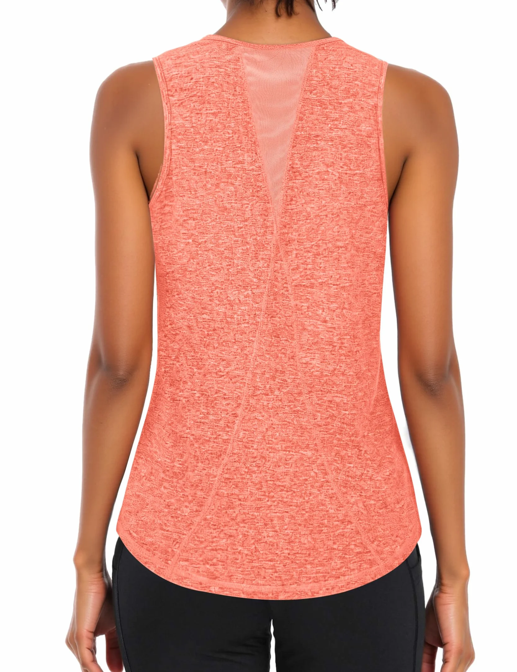 Camiseta Sin Mangas para Mujer Espalda de Malla Secado Rápido Chaleco Deportivo Fitness Yoga Correr