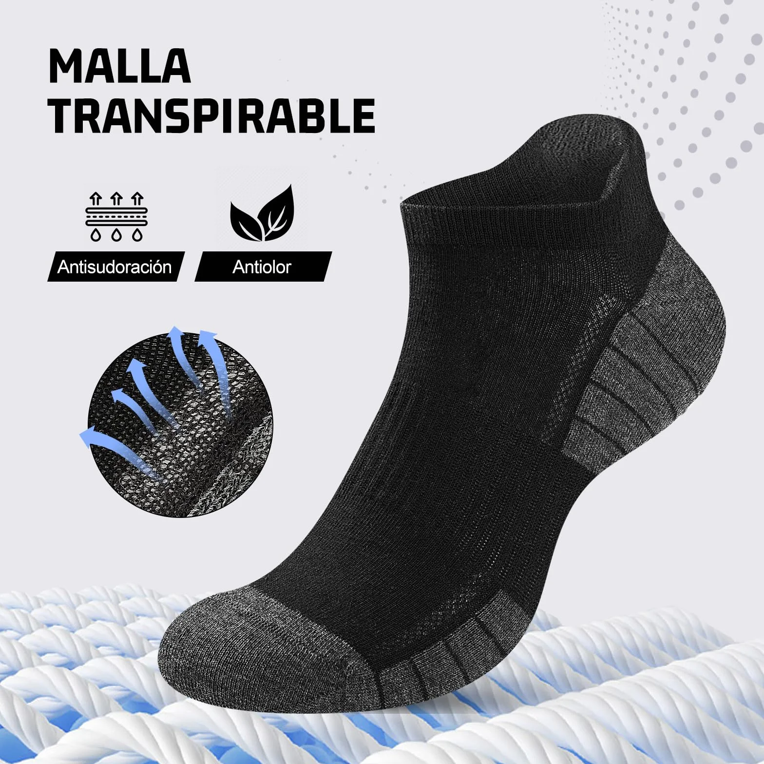 Calcetines Tobilleros Hombre Mujer, Calcetines Cortos Algodón Transpirables, 10/20 Pares