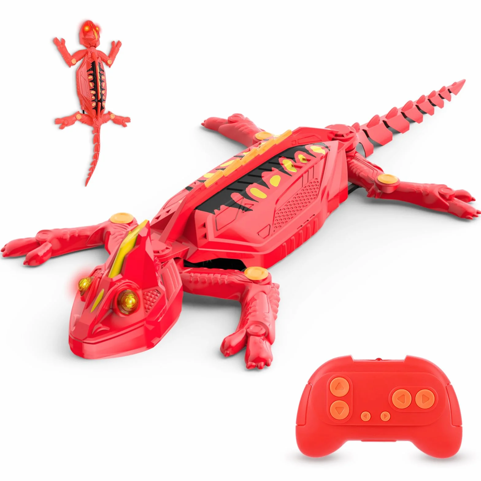 Euakee Recargable Camaleón Teledirigido, Lagarto Teledirigido con Ojos Led Luminosos, Lagarto Trepador de Paredes, JRegalos de Cumpleaños para Niños Niñas 3 4 5 6 7 8+ Años (B