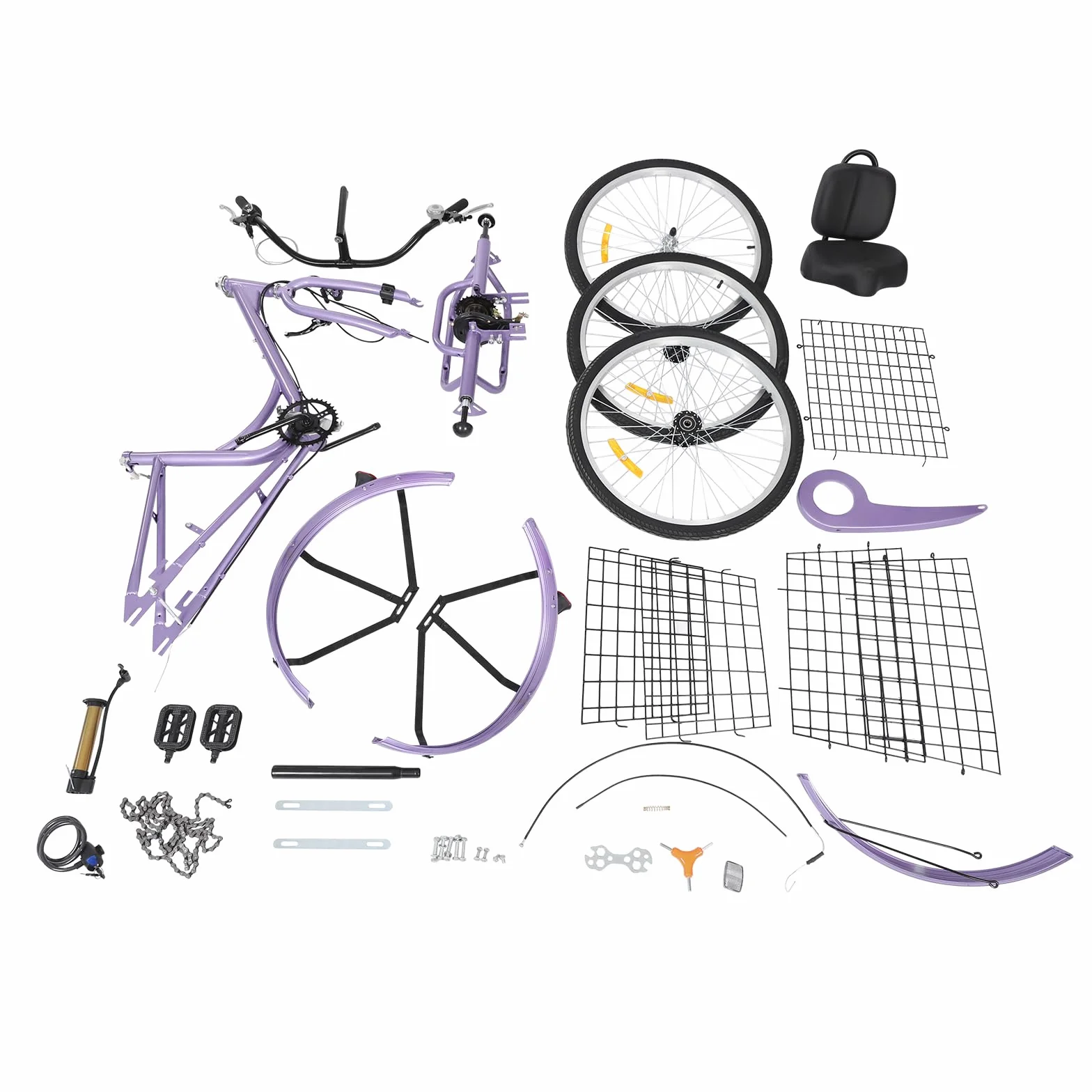 Triciclo de 7 velocidades para adultos,Triciclo adulto,Triciclo de 24 pulgadas,Asiento ajustable,7 velocidades Ricycle con respaldo y cesta de compras y cerradura,Freno delantero en V, freno de