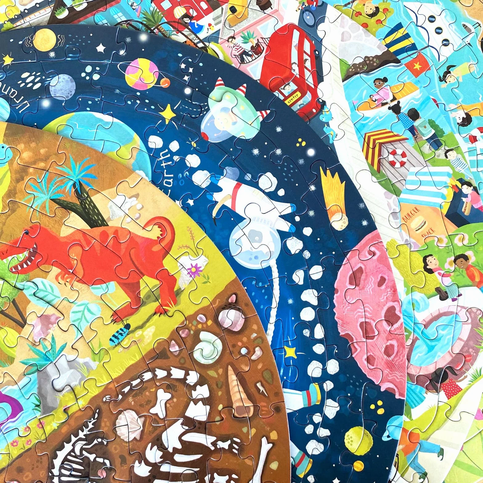 boppi Puzzle Circular del Mapamundi 150 Piezas de Cartón Reciclado 58 cm Animales