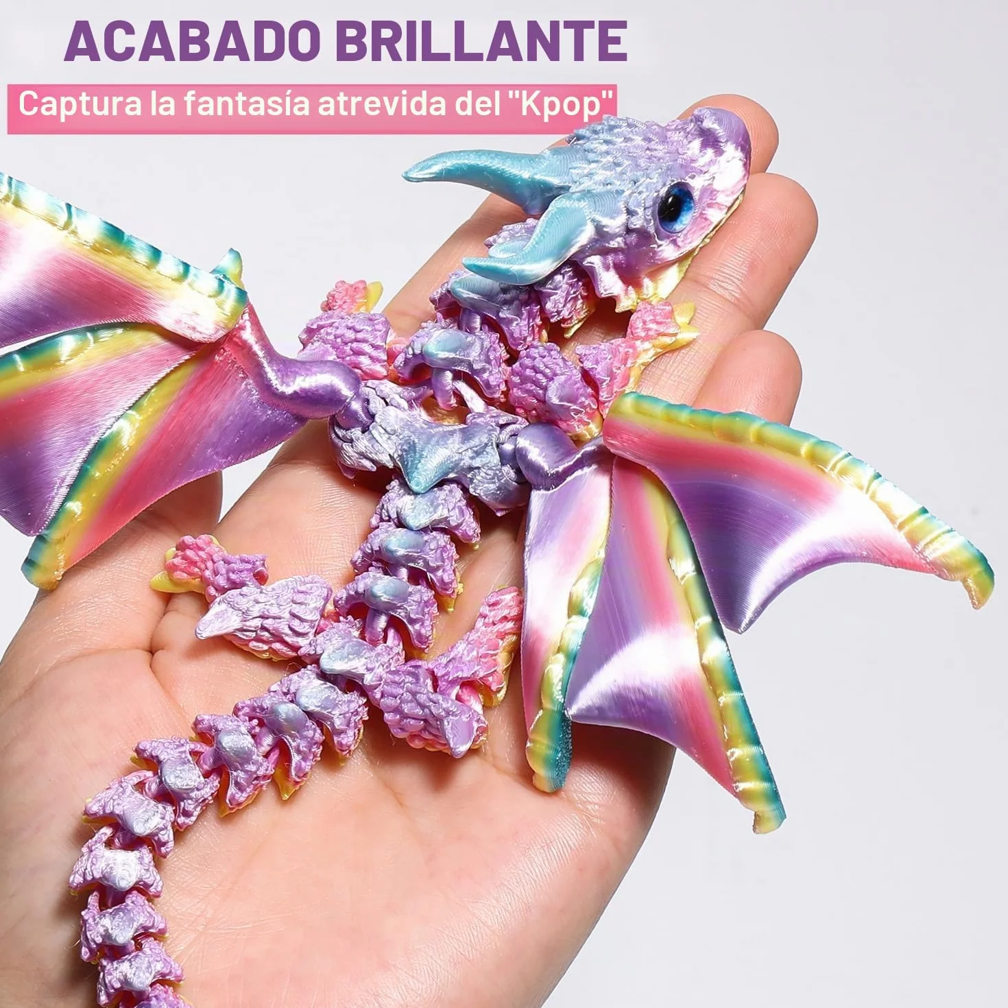 Dragón Articulado con Alas Impreso en 3D – Fidget spinner Flamewing, juguete de Cómo entrenar tu dragón, Dragon Juguete Flexible con Articulaciones Móviles, Decoración Hogar y Oficina, Regalo Navidad