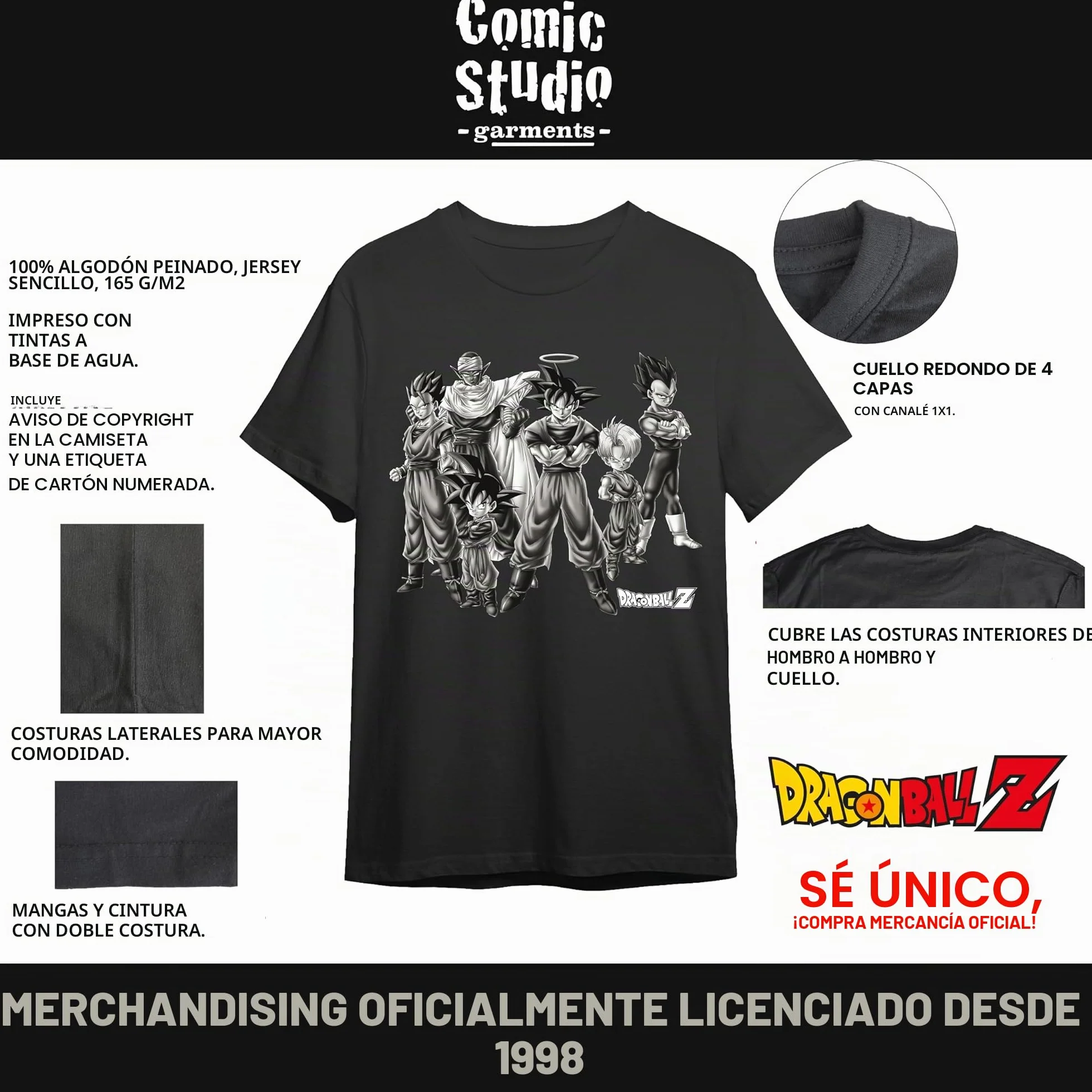 Camiseta Dragon Ball Z Goku Ultrainstict Negro XL Oficial