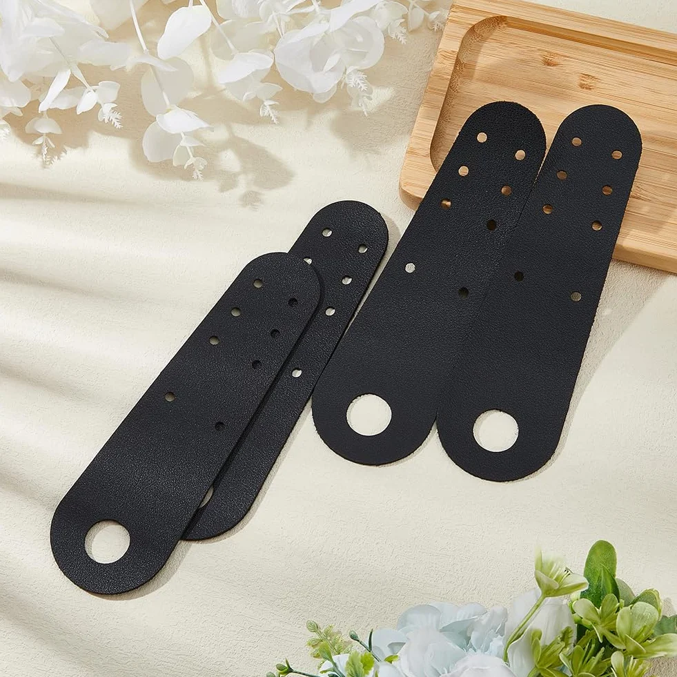 SUPERFINDINGS protectores de piel sintética para patines de ruedas, puntera plana negra