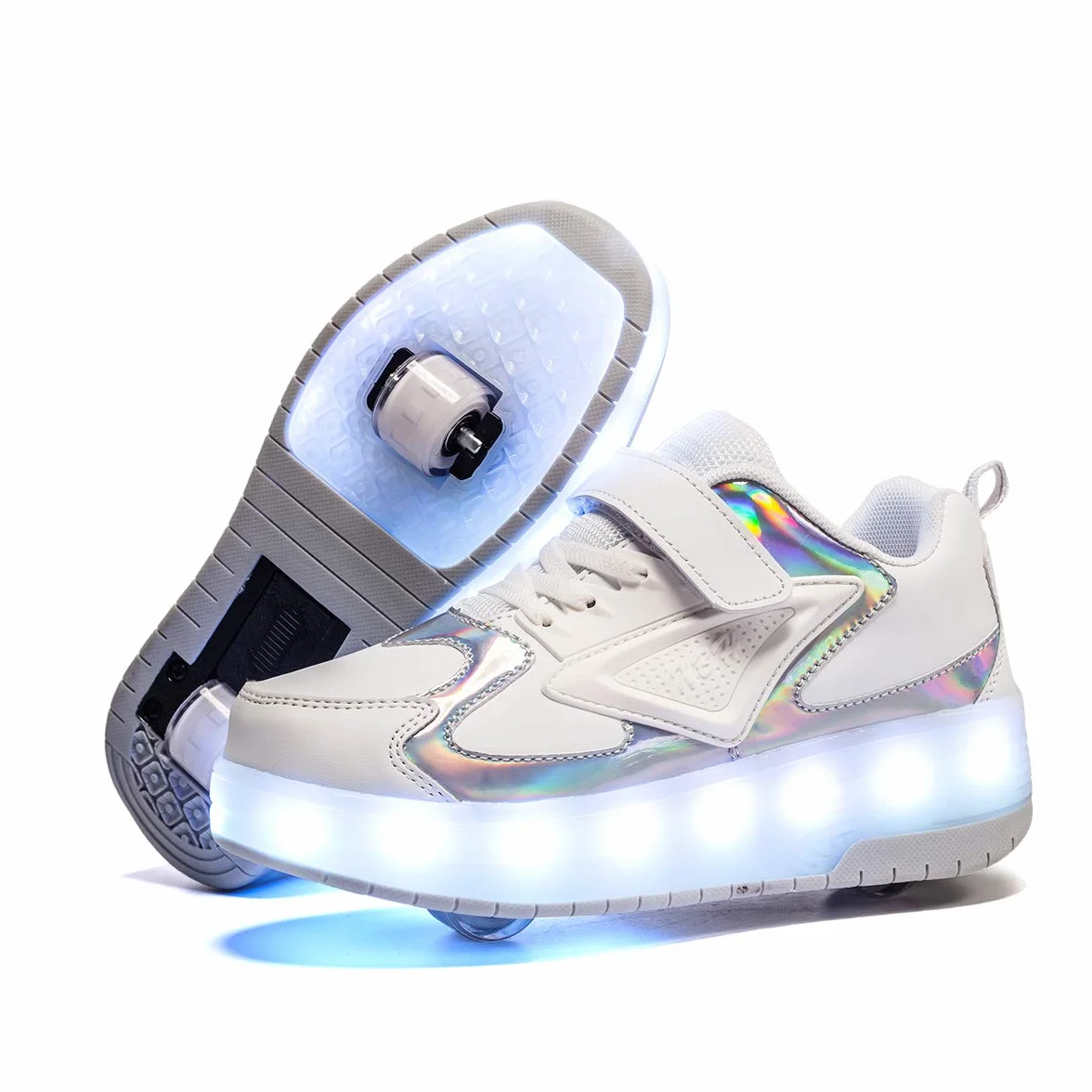 Zapatos con Ruedas Led para Niños y Niñas Carga USB Automática Calzado Skateboarding